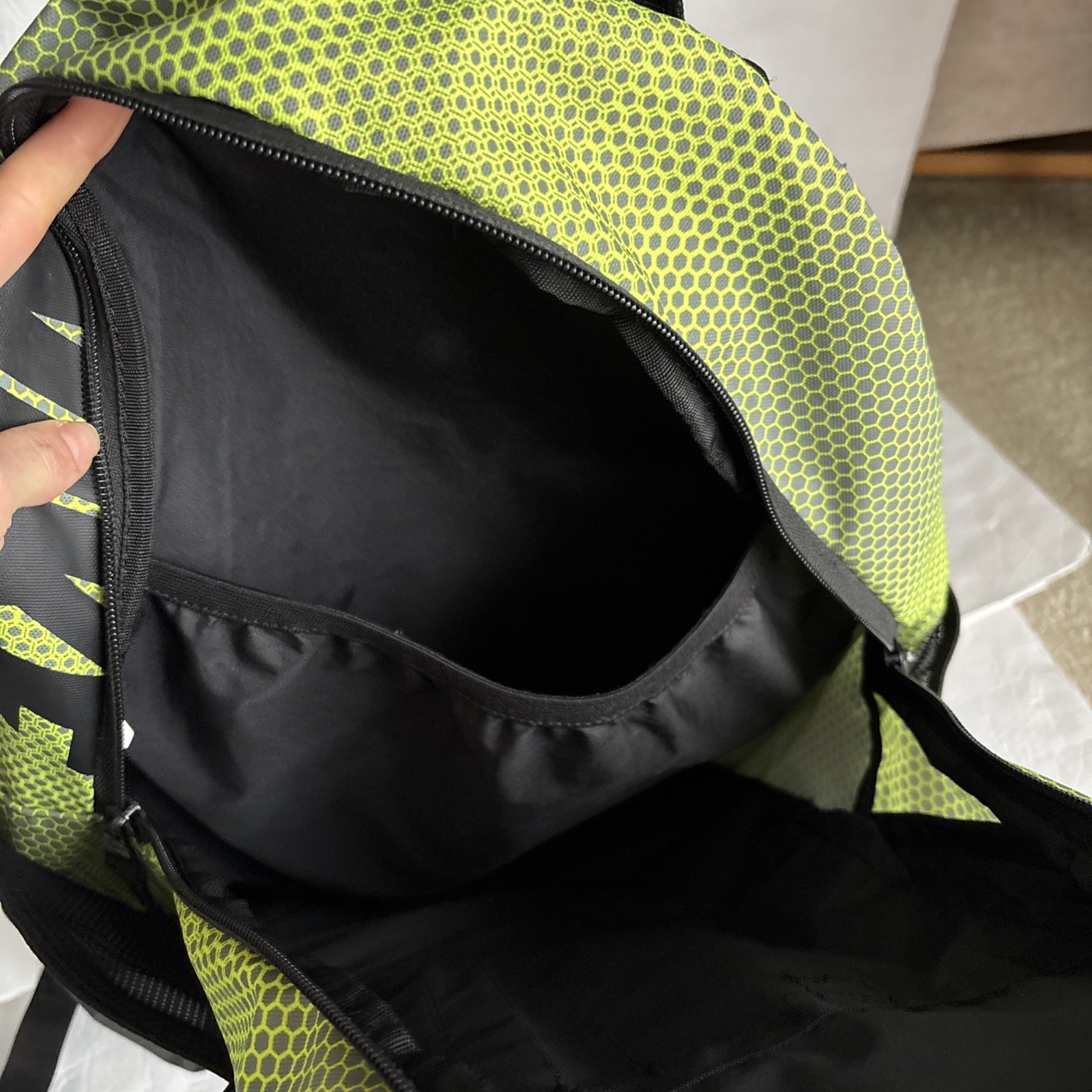 Nike Pro Adapt Backpack Neon Green Black Iowa Company Logo School Work Sports