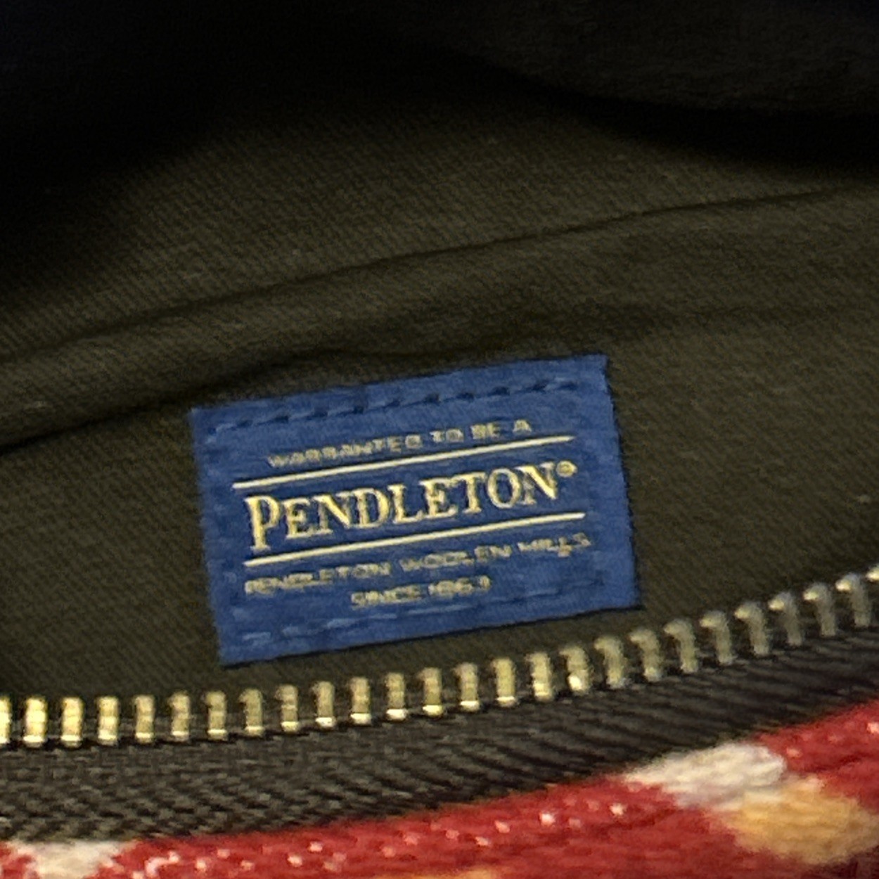 Pendleton Vintage Wool Leather Strap Small Barrel Bag Southwestern Aztec Print