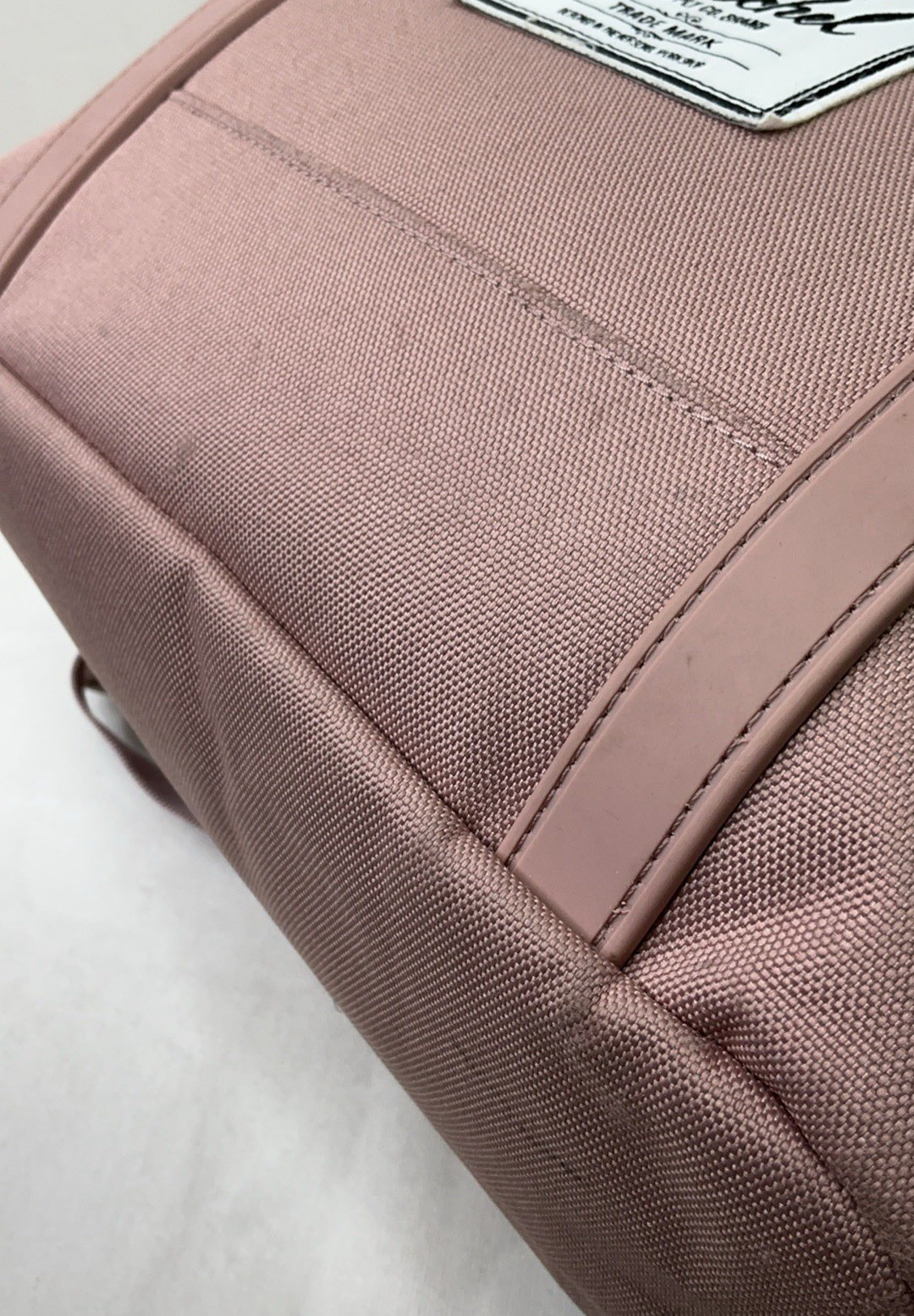 Herschel Pink Backpack Drawstring Buckle Closure Adjustable Strap Padded Pockets