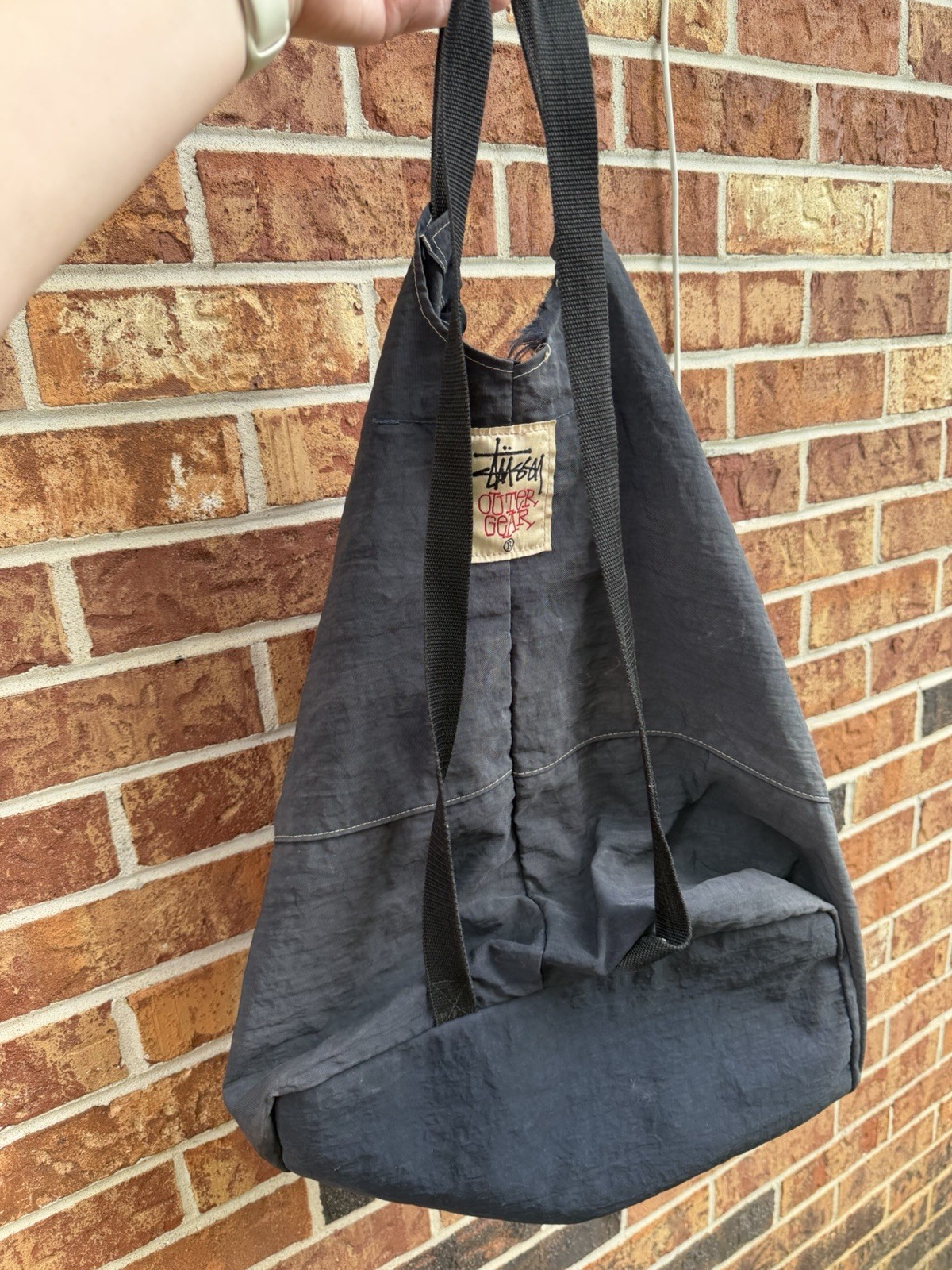 Rare Archival Vintage 90s Stüssy Outer Gear Oversized Nylon Sling Duffel Bag