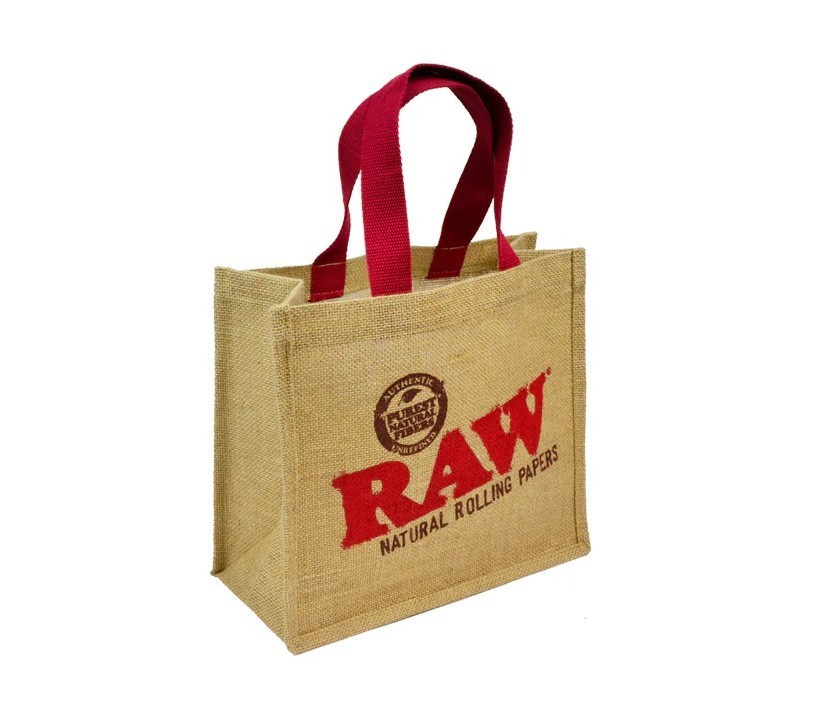 Raw Rolling Papers Raw Burlap Bag Tote Carry Bag