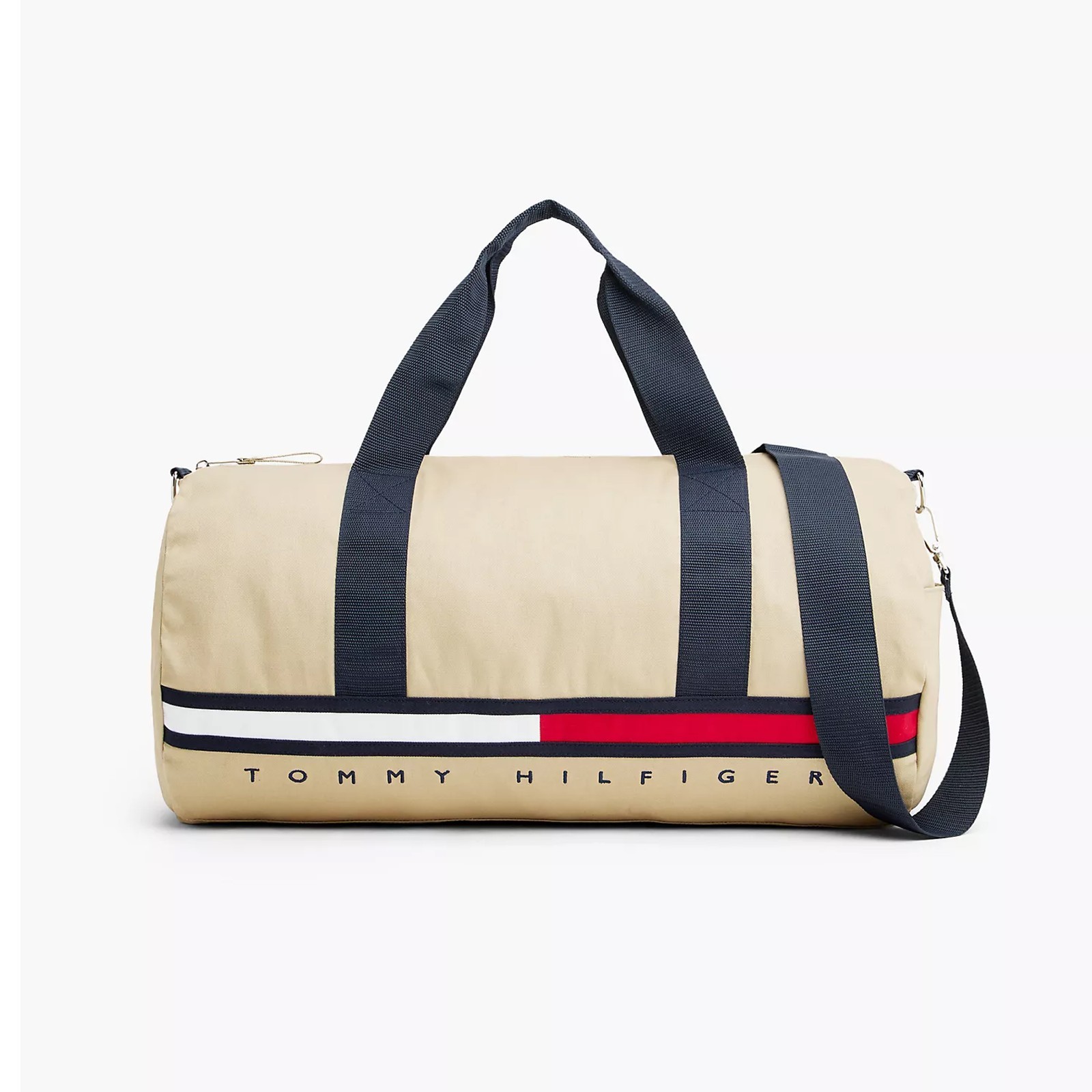 Tommy Hilfiger Flag Stripe Logo Duffle Bag -Khaki Sand