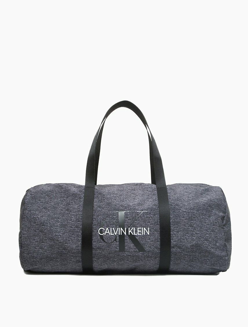Calvin Klein Monogram Logo Back-To-School Jersey Duffle, Black/ Grey