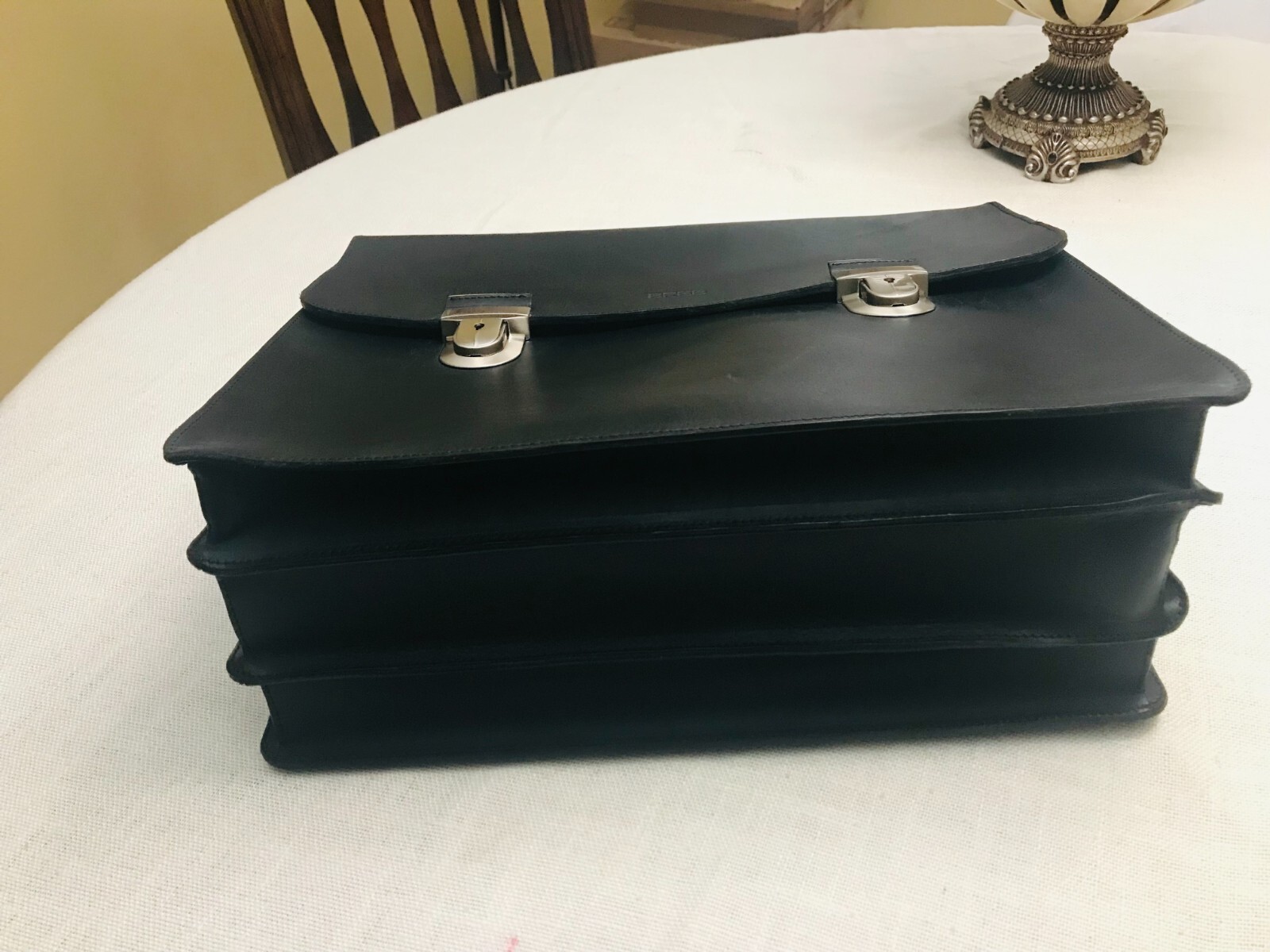 ORIGINAL BREE Heavy Black Leather Briefcase / Satchel / Portfolio – GERMANY
