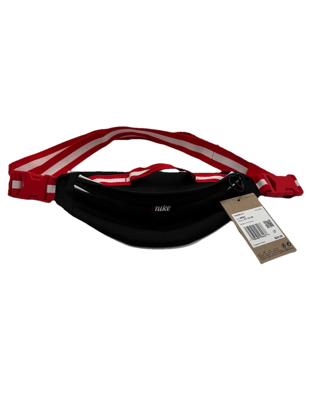 NWT Nike Heritage Retro Hip Pack-Small 1L One Size Black/University Red-White