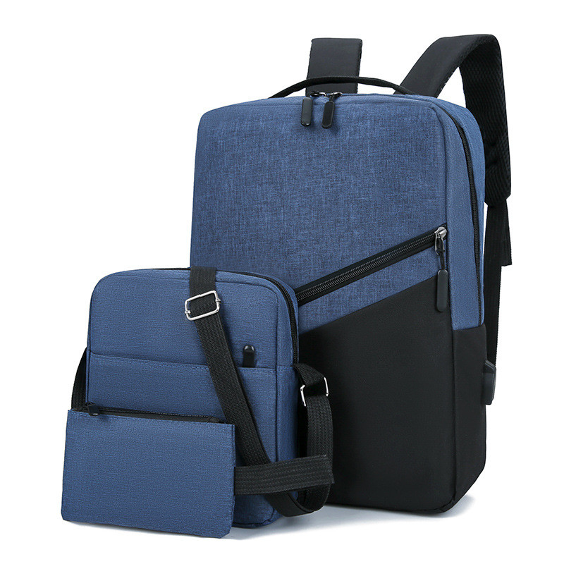 Backpack for Men Three-Piece Large-Capacity Laptop Out-Of-Home Travel Trend Bag
