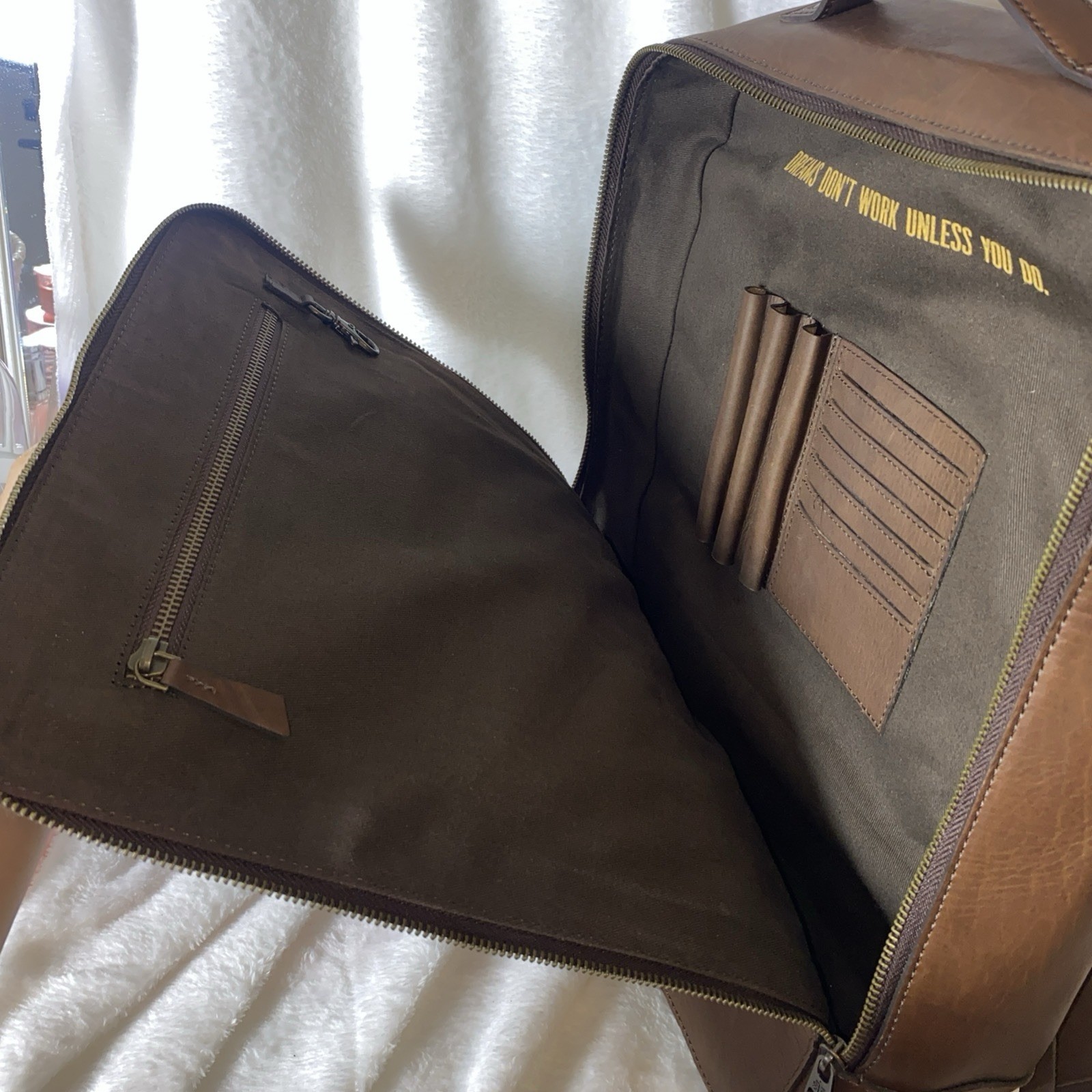 Westward Rancher “Concealed Carry” Genuine Brown Leather Rectangular Backpack.