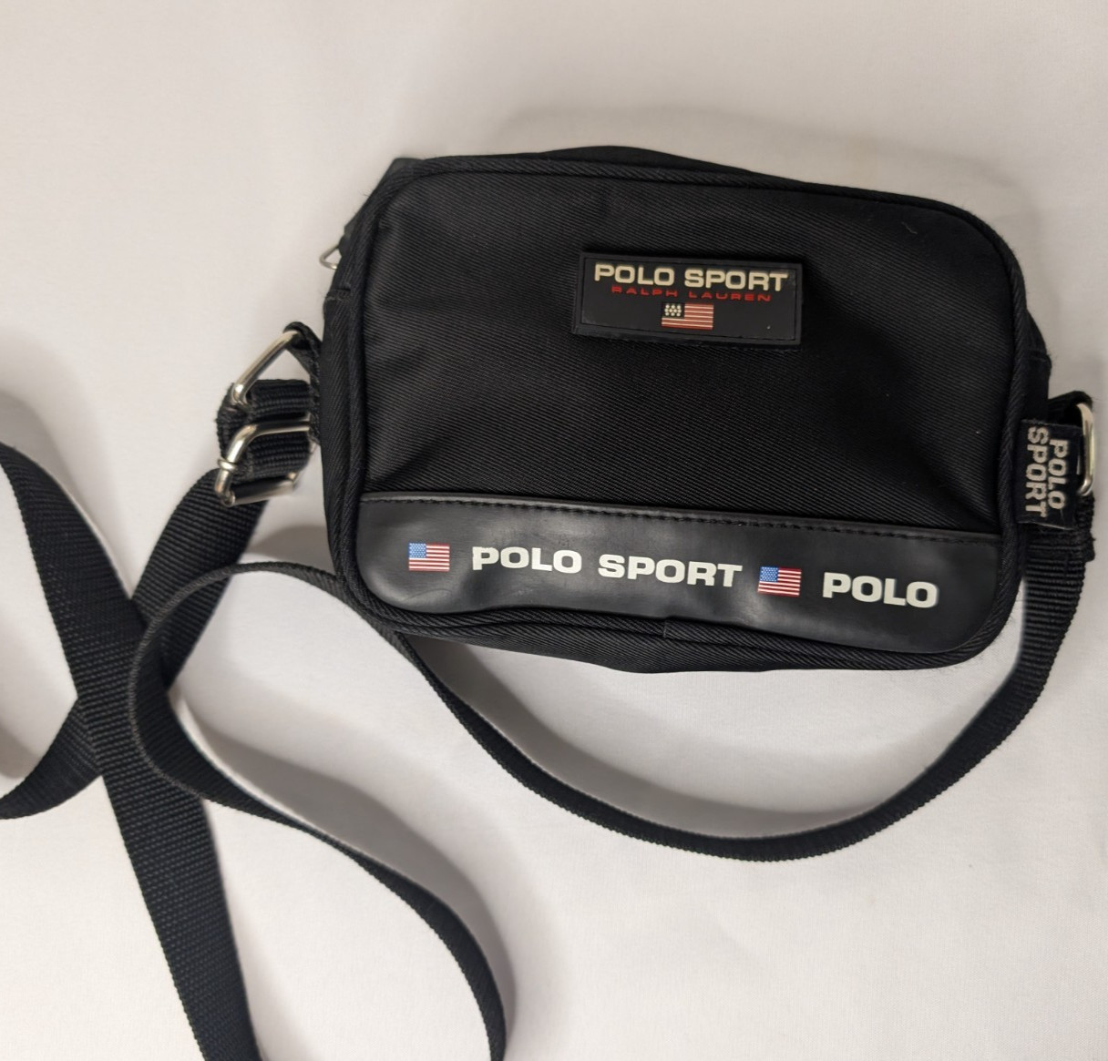 VTG 90s POLO SPORT RALPH LAUREN Black Crossbody Retro Logo Streetwear Grail