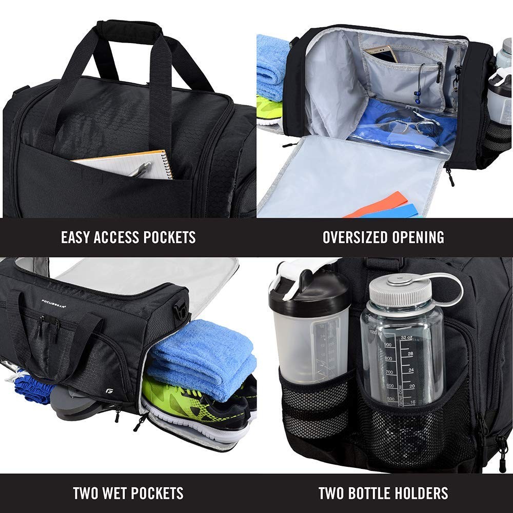 Ultimate Gym Bag 2.0: The Durable Crowdsource Designed Medium (20″), Black