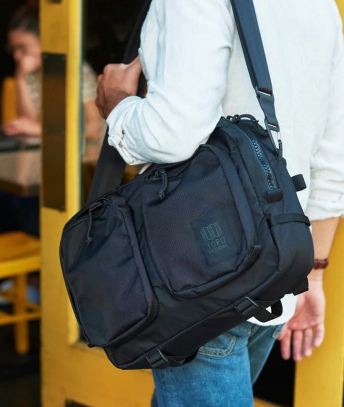 Topo Designs Global Briefcase Backpack Bag Black NWT