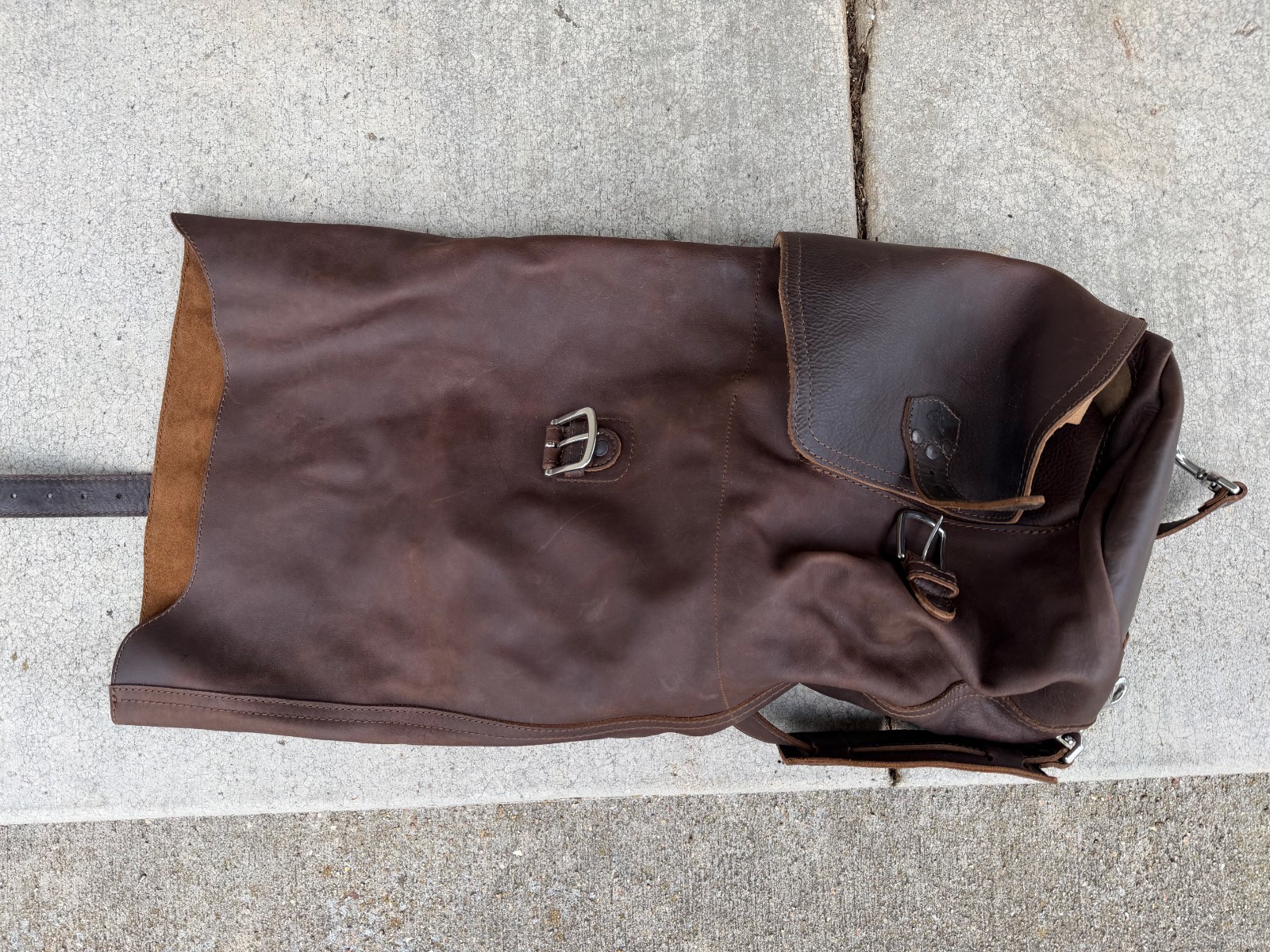 Used Excellent Condition Saddleback Leather Two-Sided Military Duffle Dark Brown