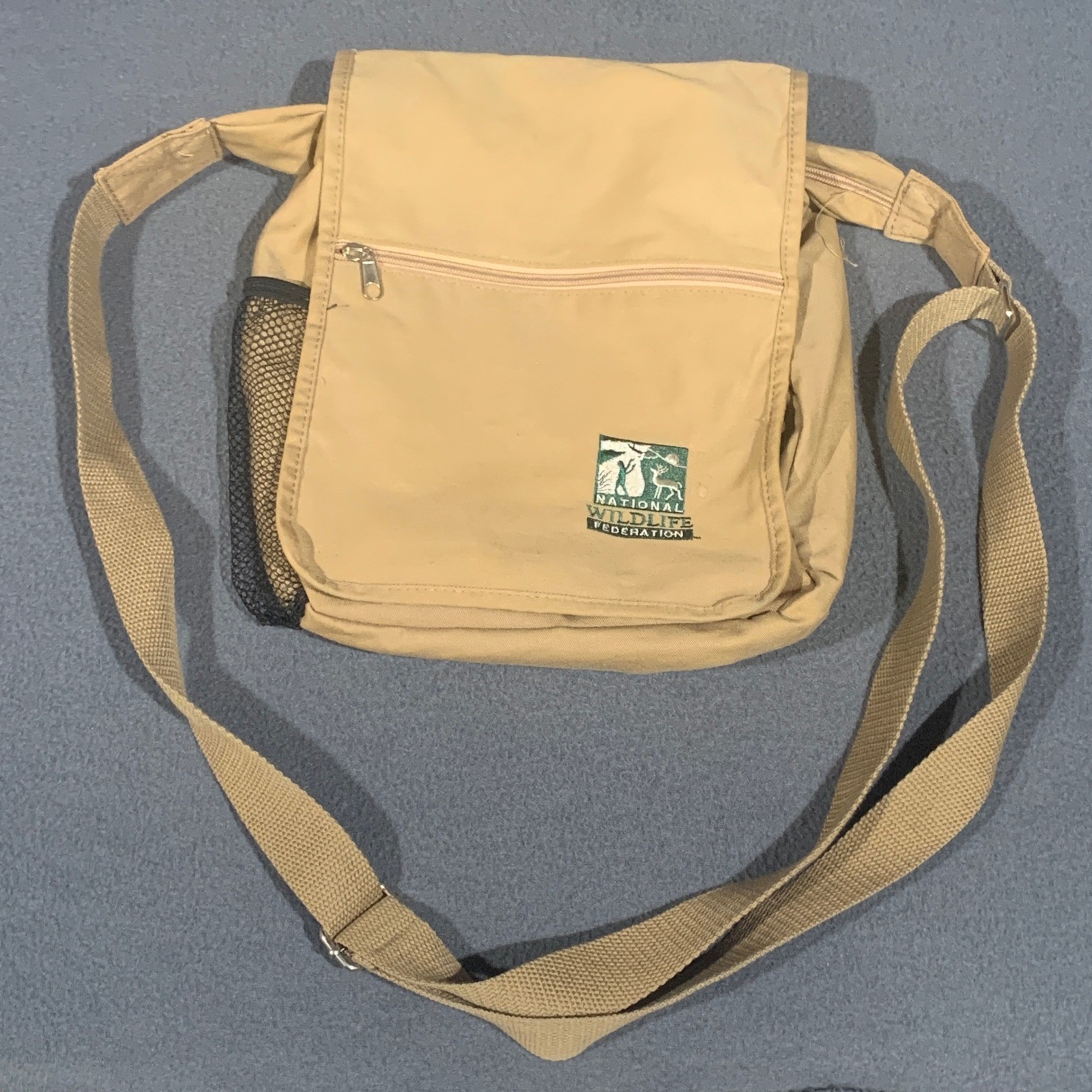 National Wildlife Federation Tan Canvas Messenger Bag Crossbody Nature Outdoors