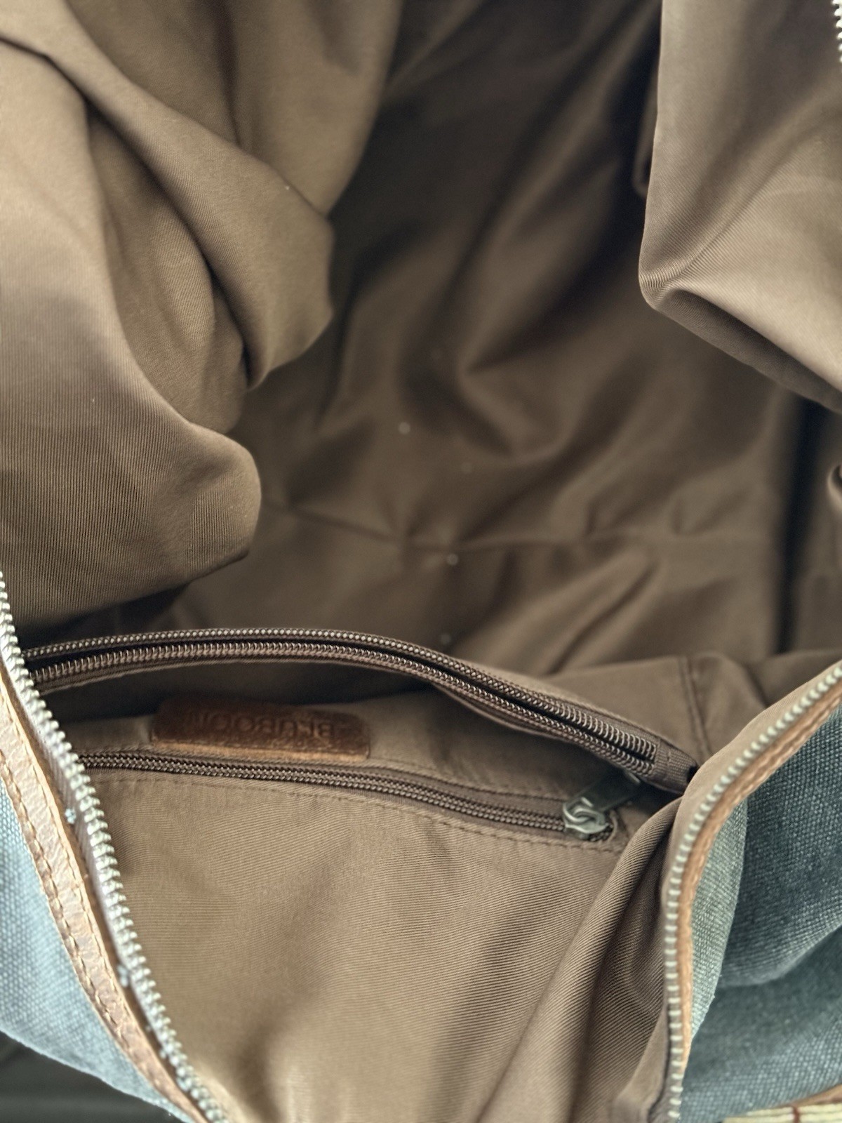 Bluboon Leather Canvas Duffle Bag Dbl Handles