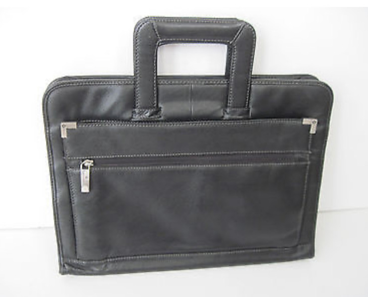 Vintage Samsonite Leather Top Loader Briefcase Laptop Bag Black Business Travel