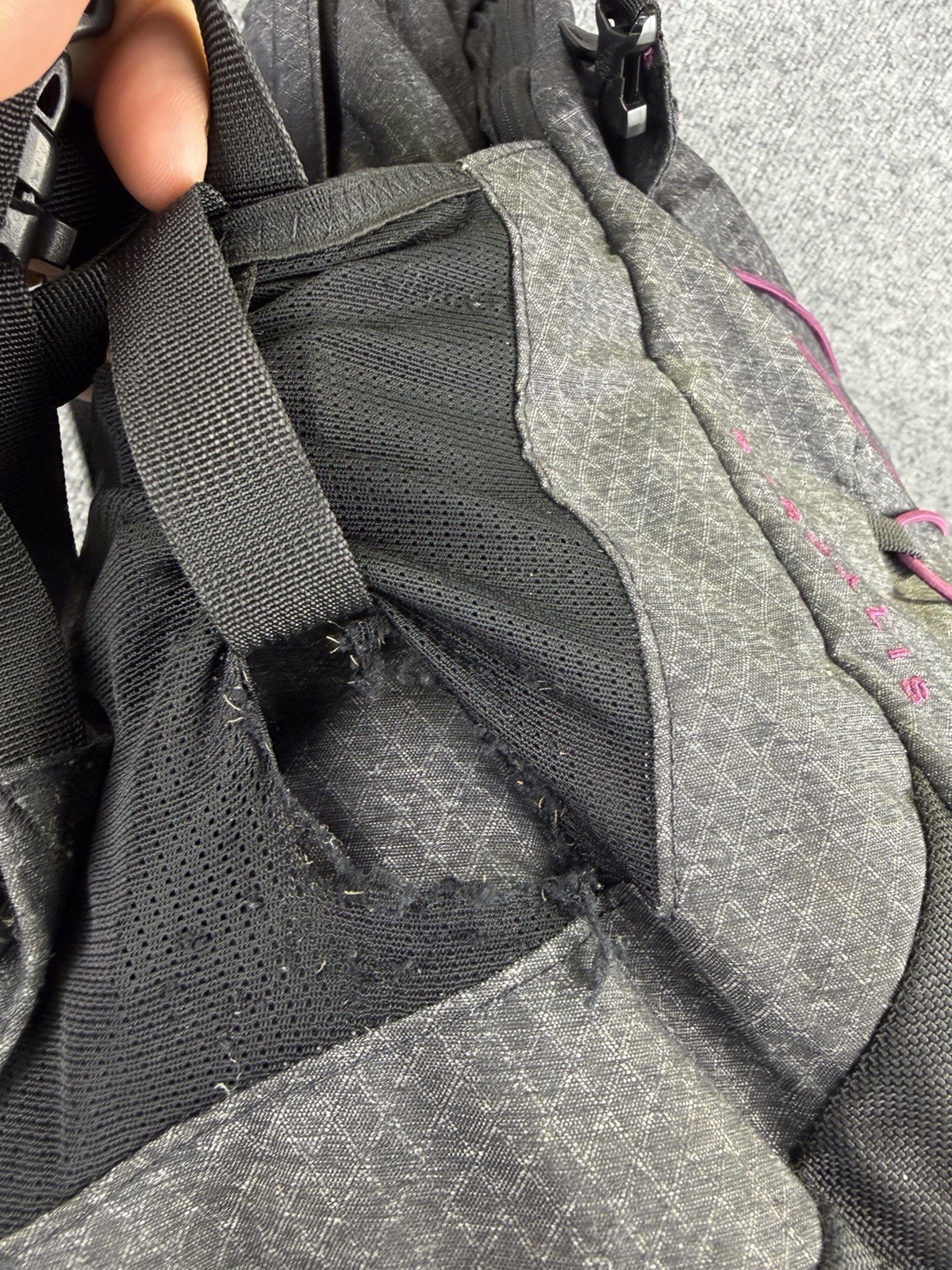 The North Face Borealis Backpack Gray Purple Womens School Laptop Bag Preowned