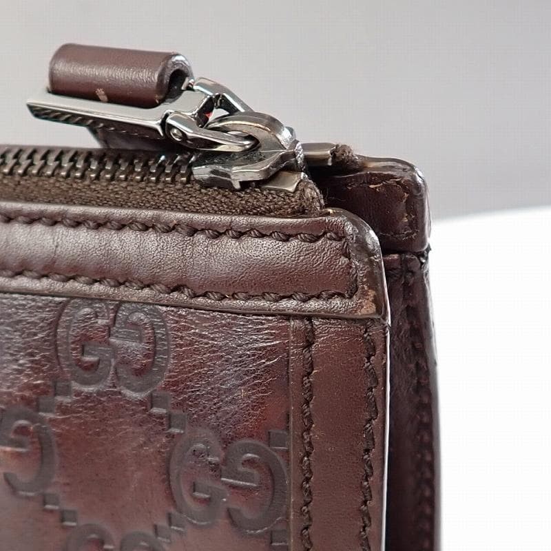 GUCCI Guccissima Dark Brown Men’s Second Bag Clutch Bag Used