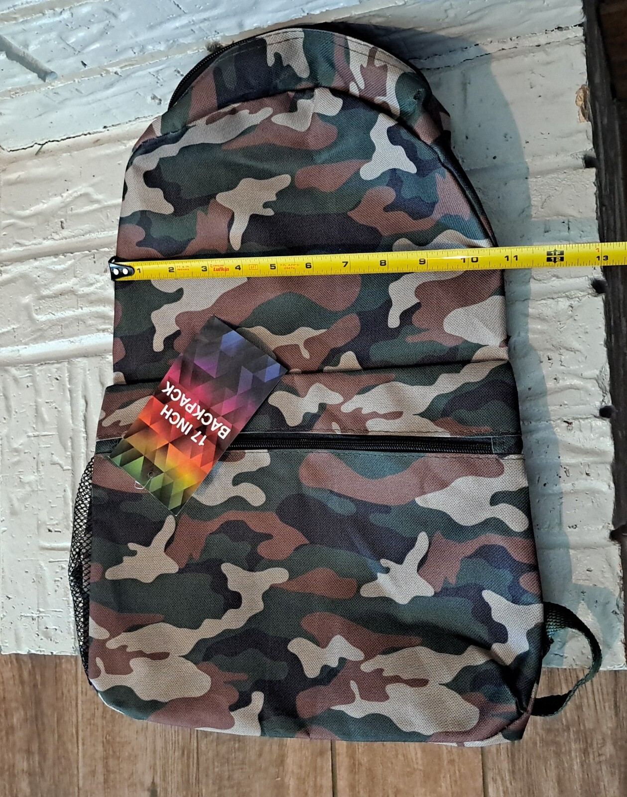 Camo Backpack By A D Sutton & Sons Zip Closure New With Tag 17 Inches