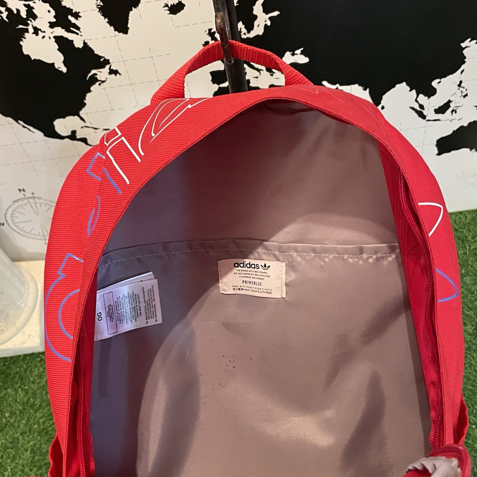Adidas Adicolor Tricolor Classic Backpack Red Primeblue 90s Heritage