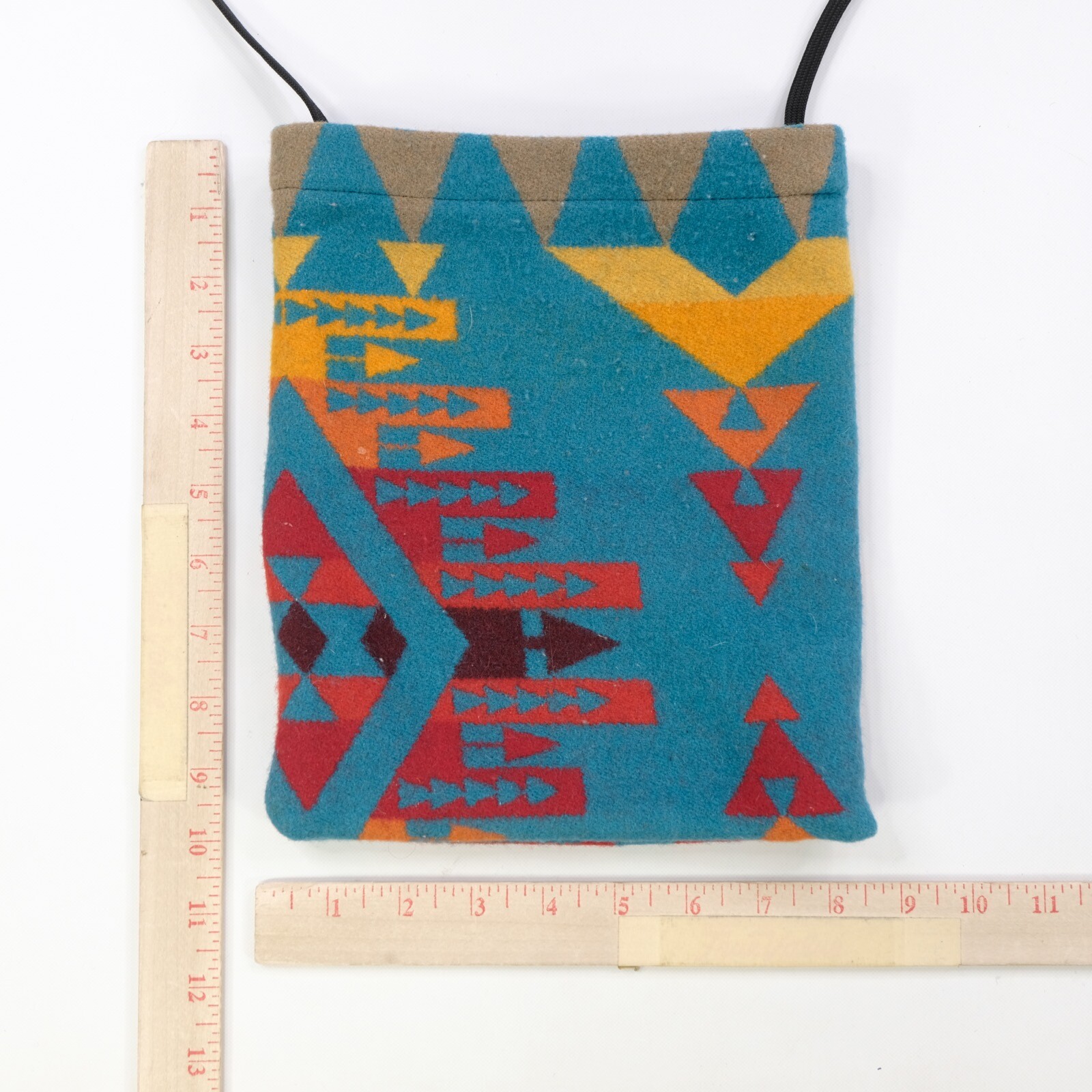 Rare Vintage PENDLETON Native Aztec Southwestern Navajo Small Tote Bag 90s Blue