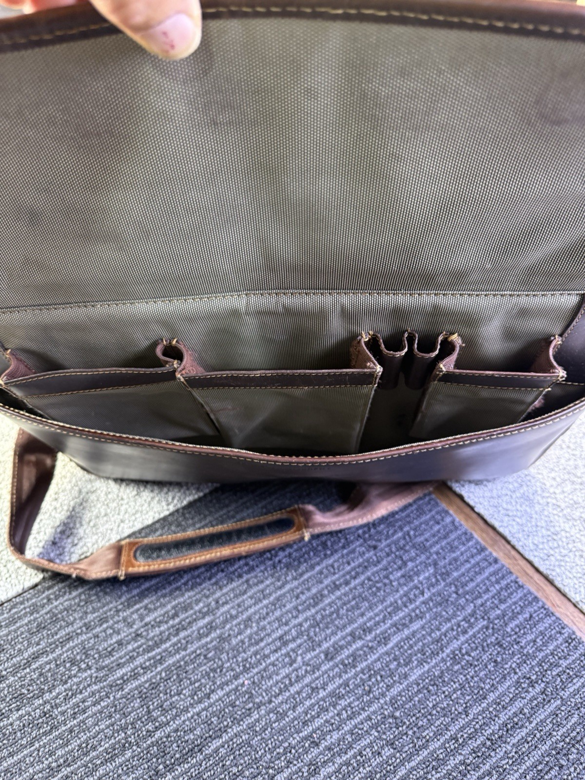 Vintage Johnston & Murphy Leather Briefcase Shoulder Bag Laptop Bag