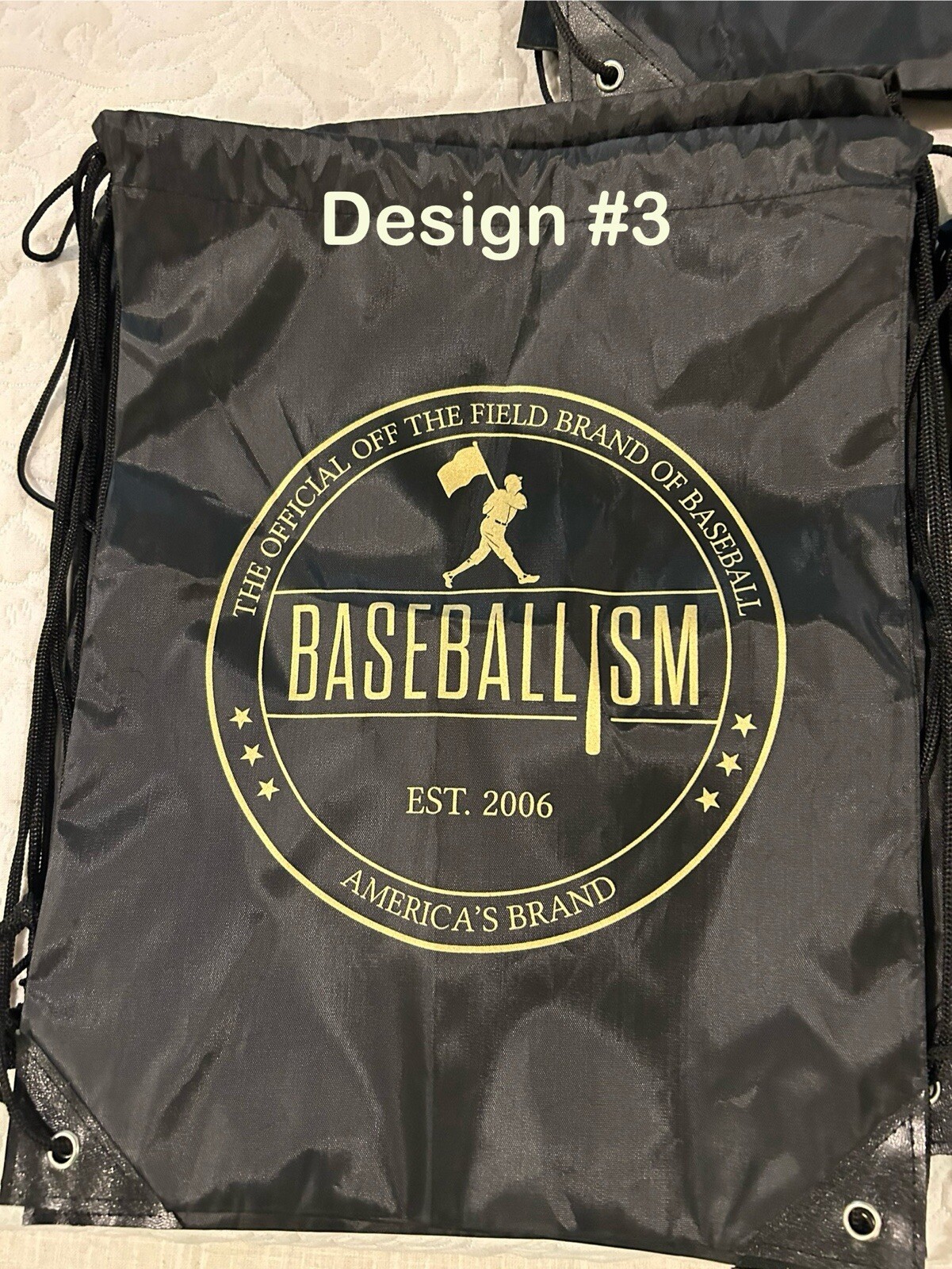 New Promotional Baseballism Drawstring Backpack – CHOOSE YOUR DESIGN