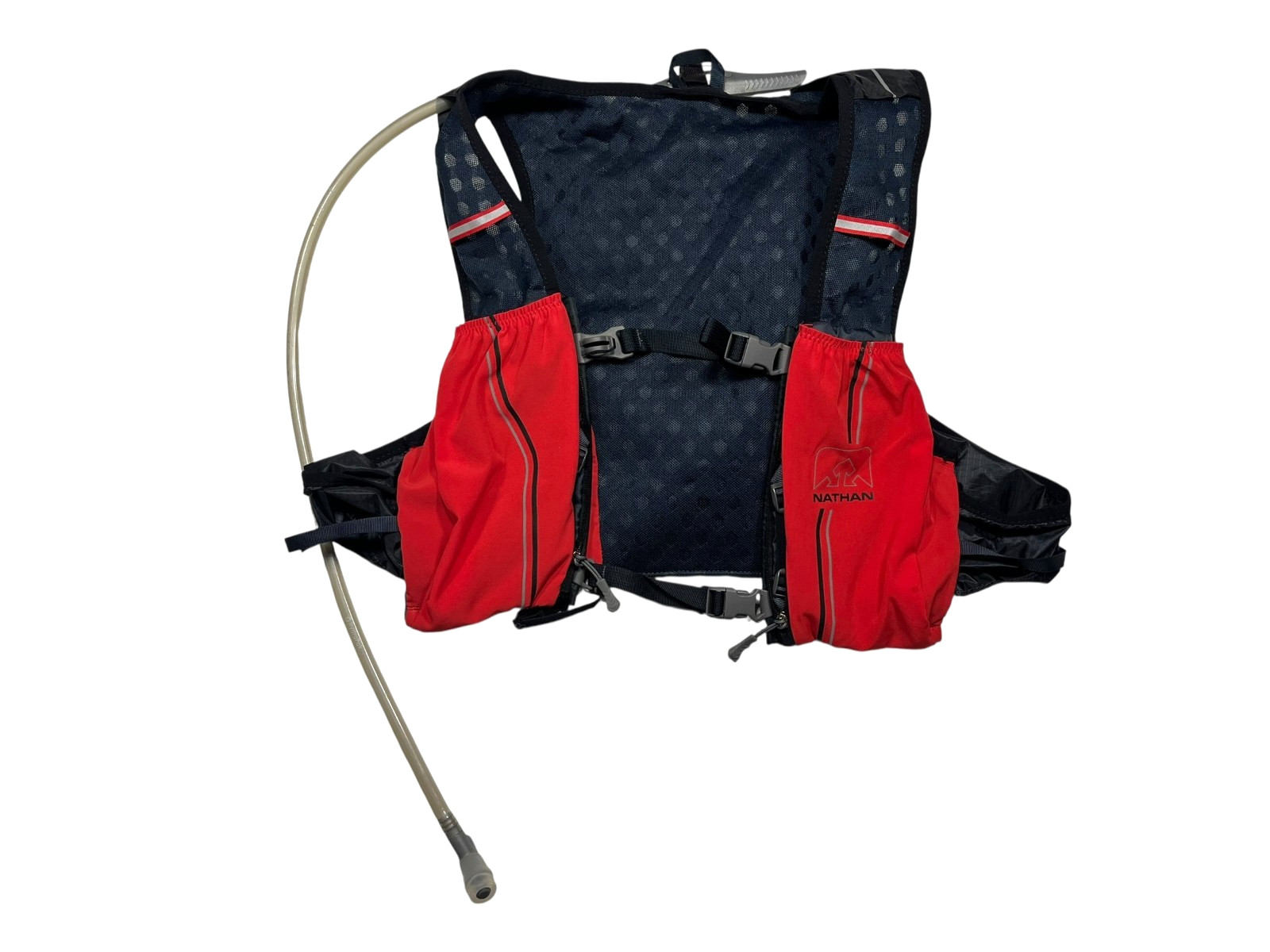 NATHAN Red/Black HYDRATION VEST BACKPACK Running Hike Gym Water Bag 1.5L BLADDER
