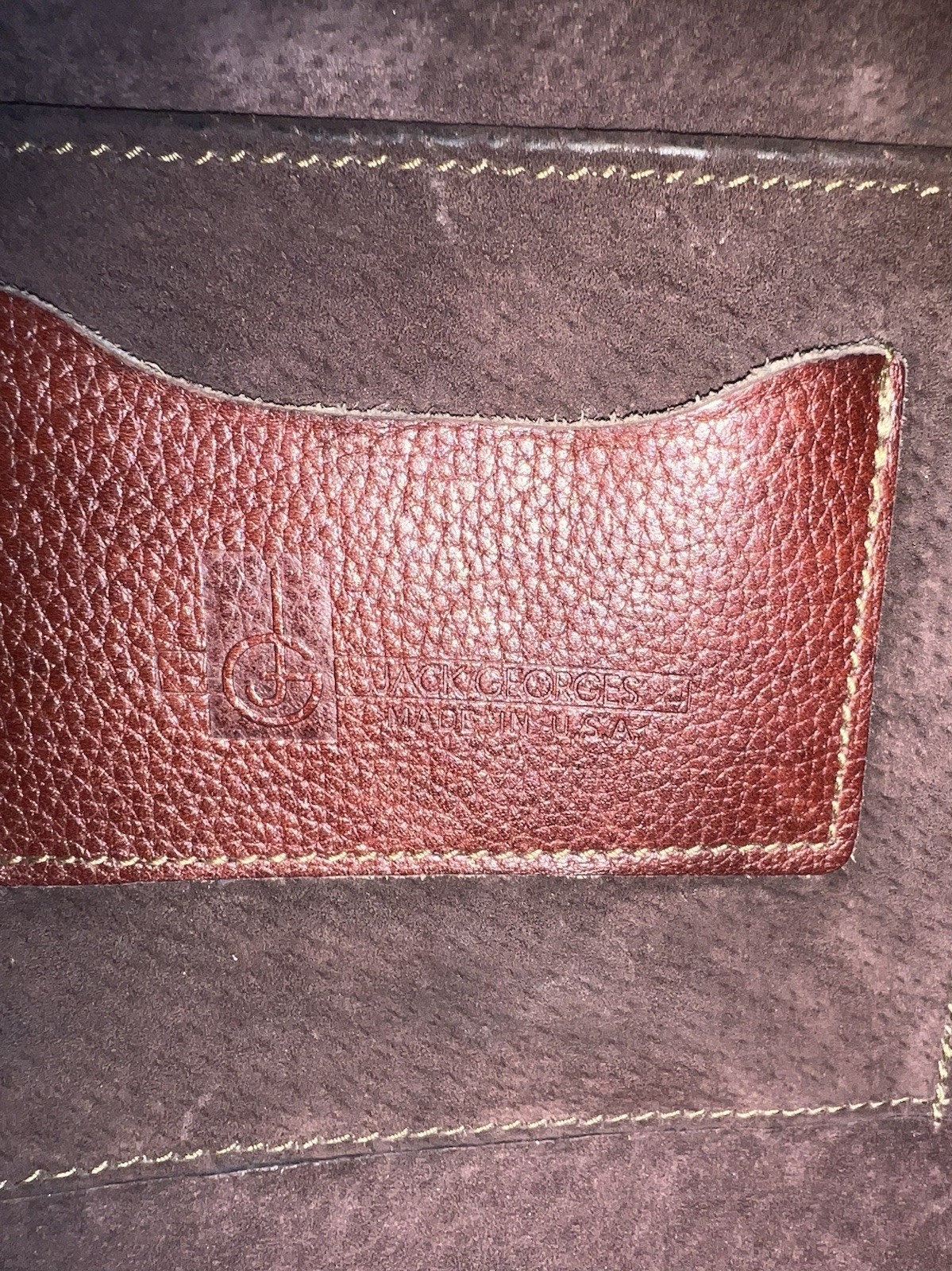 Jack Georges Brown Pebbled Leather Work Tote Laptop Bag USA Made