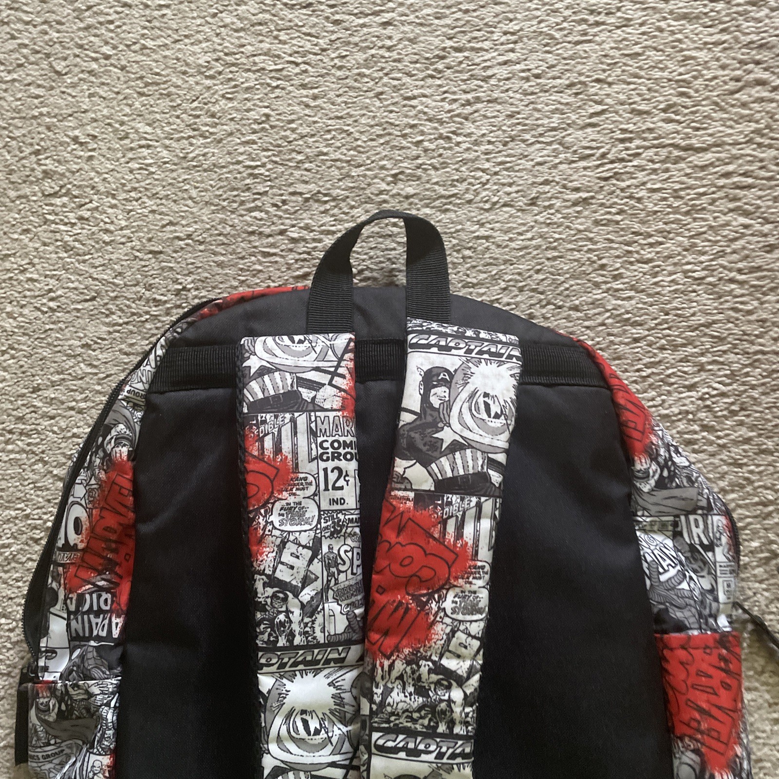 MARVEL COMIC BOOK BLACK & WHITE COVERS BACKPACK Spider-Man, Iron Man, Thor