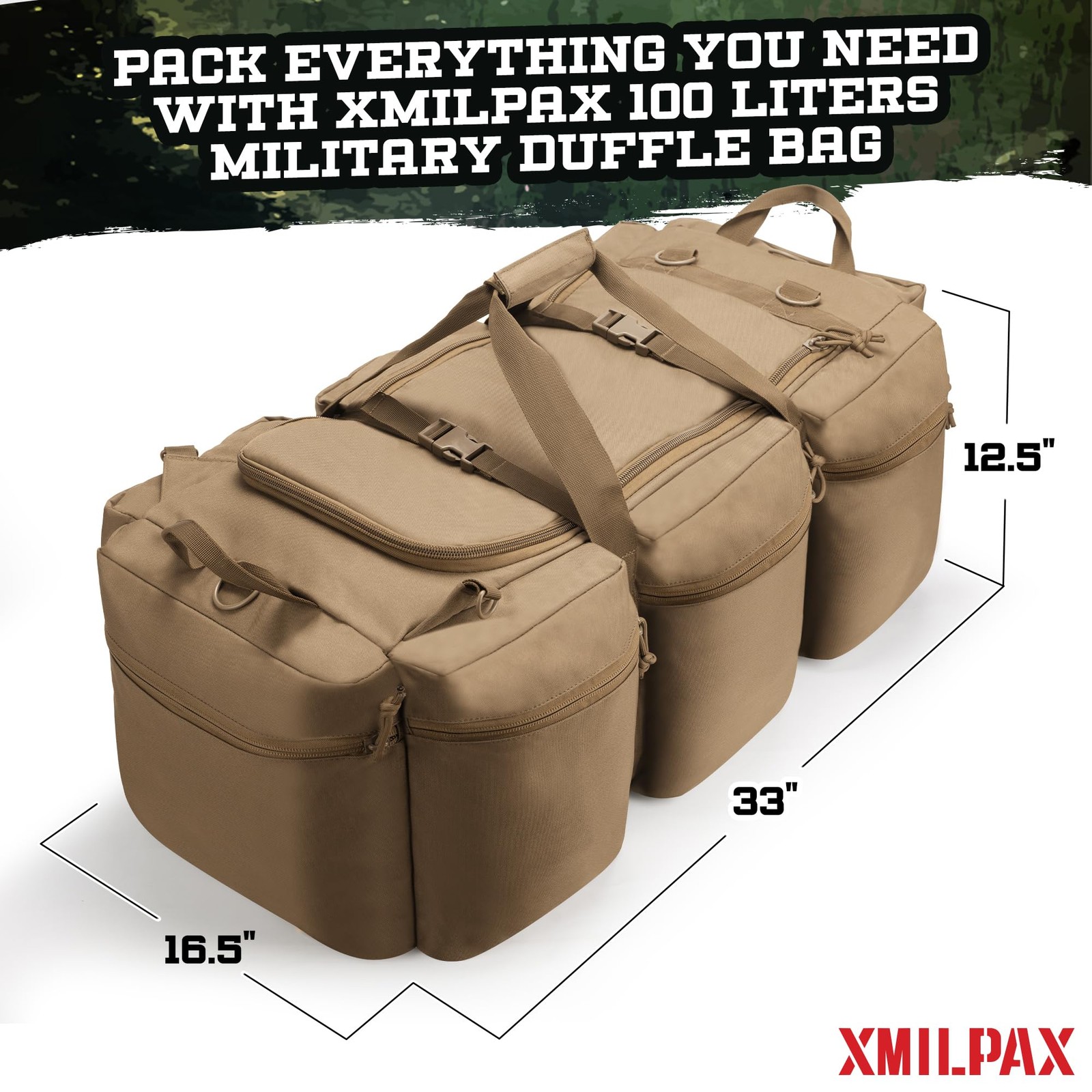 100L Large Military Duffle Bag Deployment Duffel Bag Sports Equipment Travel …