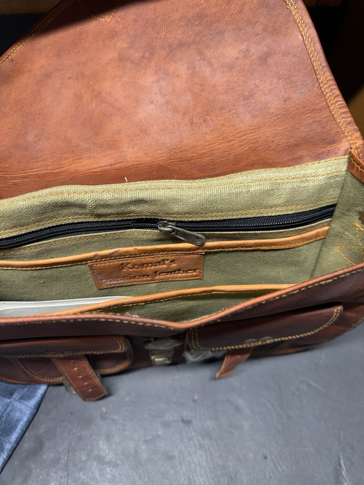 Komal’s Passion Leather Full Grain Messenger Bag Brown Handmade Satchel NEW