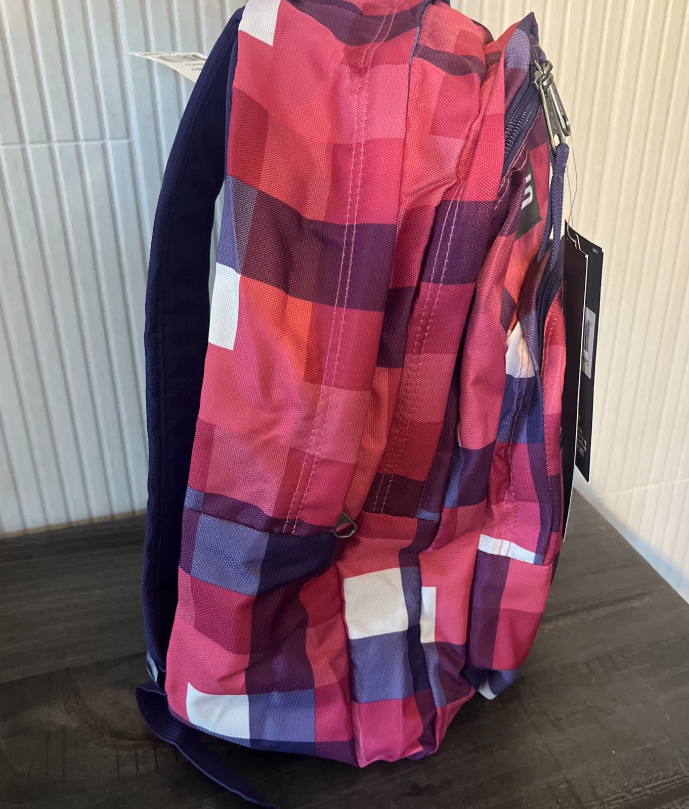 Trans by Jansport Supermax Backpack Bag 2200 CubicInch Pink Purple Buffalo Plaid