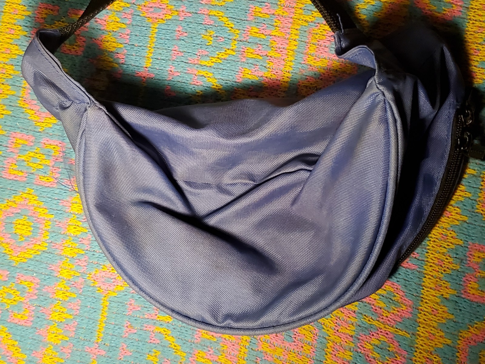 Vintage ADIDAS Fanny Pack Bum Bag Blue Zipper Waist Pouch Trefoil Adjustable