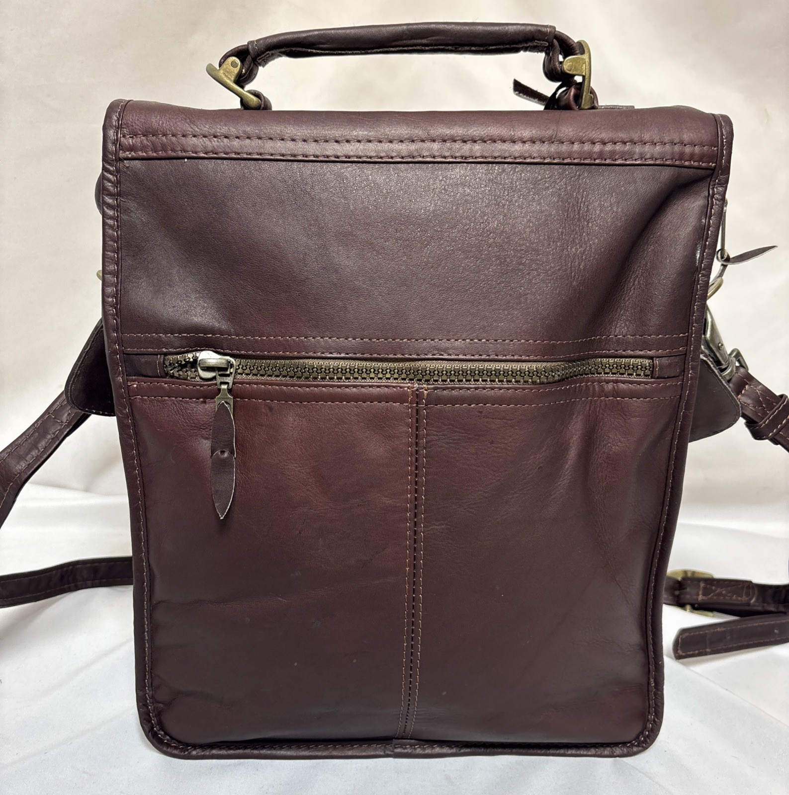 NOS AntiguA W.K Leathers 736 Brown Leather Shoulder Bag Purse Luggage Colombia
