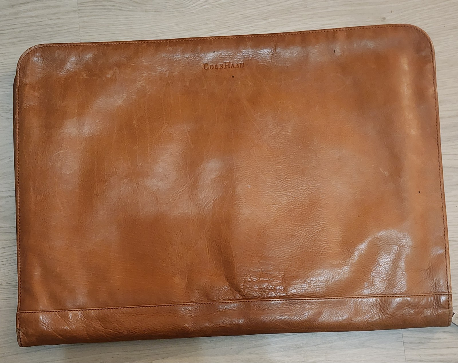 Vintage Glove Leather COLE HAAN Portfolio-Steno Bag Briefcase Zipper Closure
