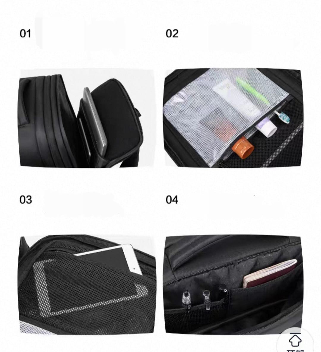 Sleek Black Travel Backpack