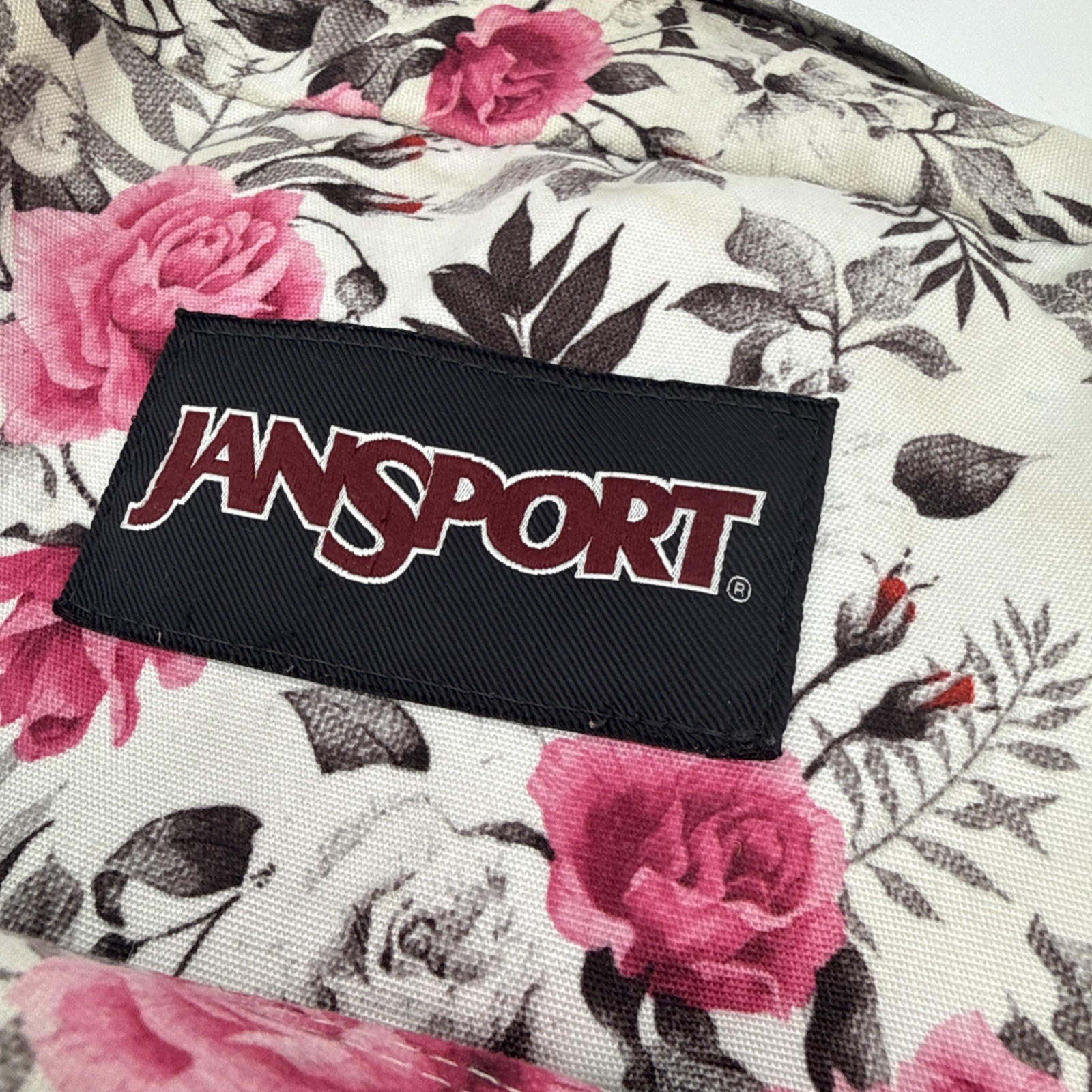 JanSport Right Pack Expressions Backpack White Pink Rose School Book Bag 31L