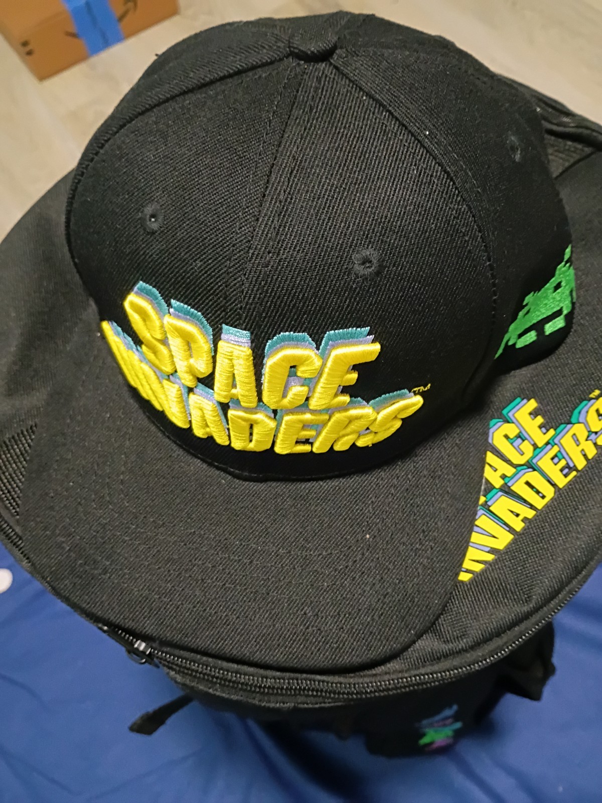 Space Invaders game Lot Large Backpack Hat Fanny pack Throw Hiking Travel