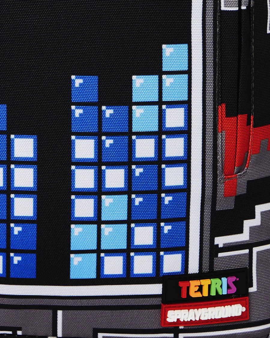 Sprayground Shark In Paris Tetris Retro Books Bag School Laptop Black Backpack