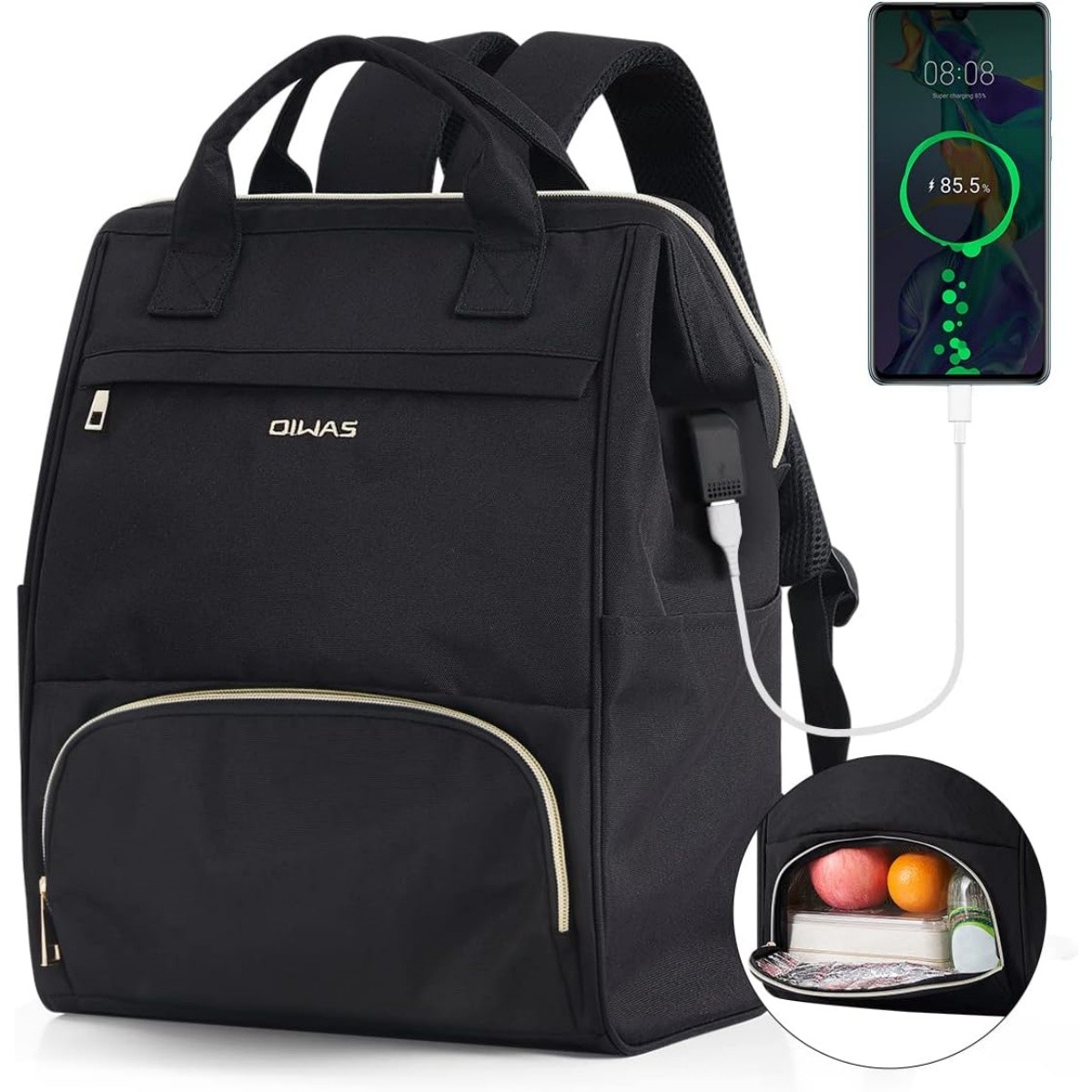 OIWAS Cooler Backpack Insulated Lunch Backpack Women Men 15.6″ Laptop Backpack