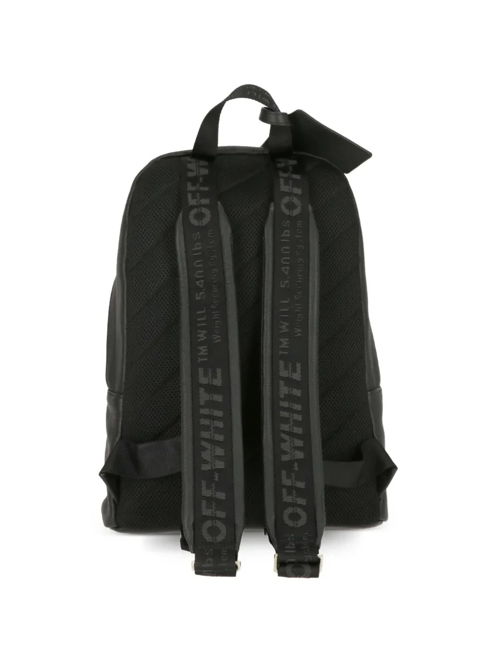 Off-White Industrial Strap Pebbled Leather Backpack Large Diagonal Stripe