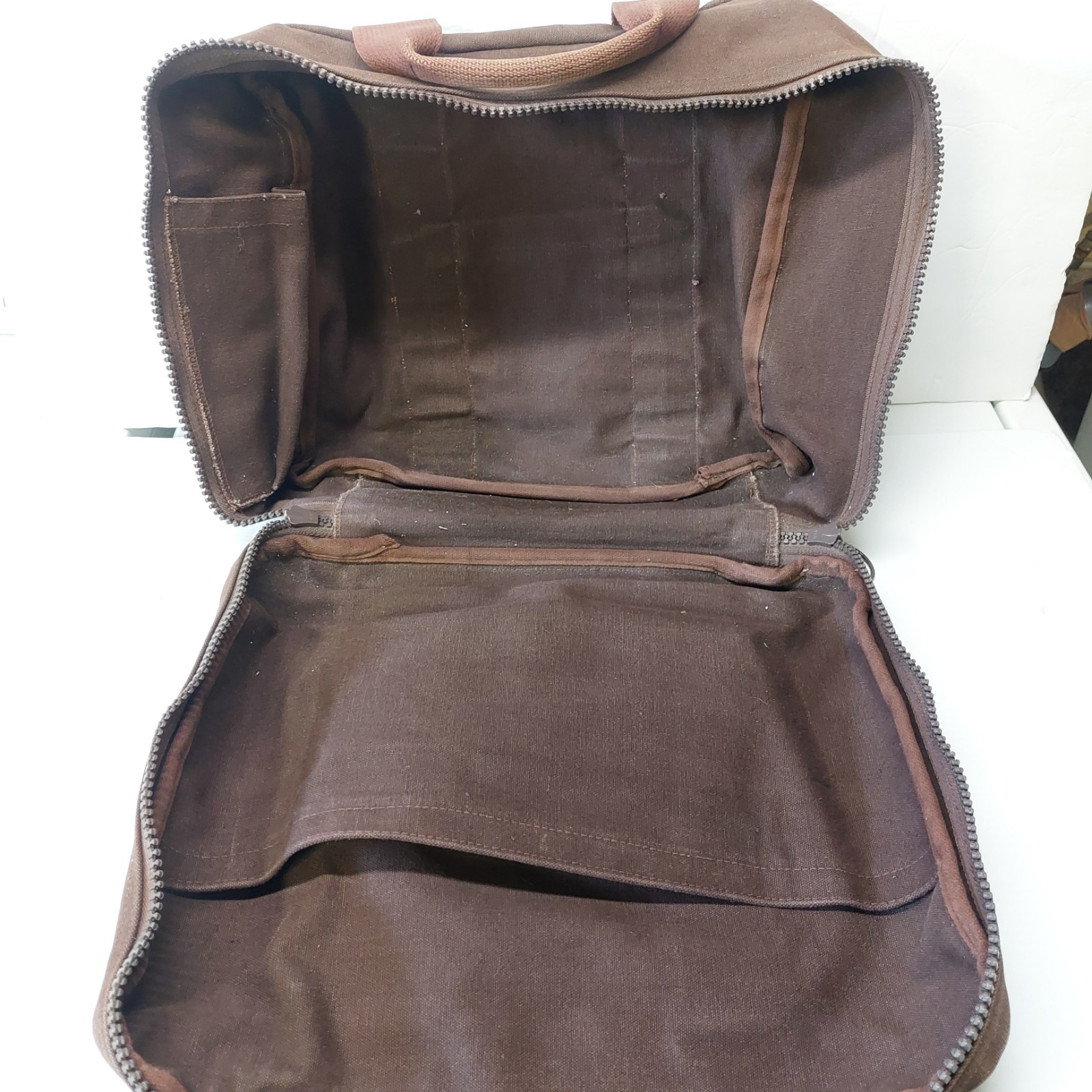 Lands End VTG Square Rigger Heavyweight Canvas Tote Briefcase Travel Work Bag