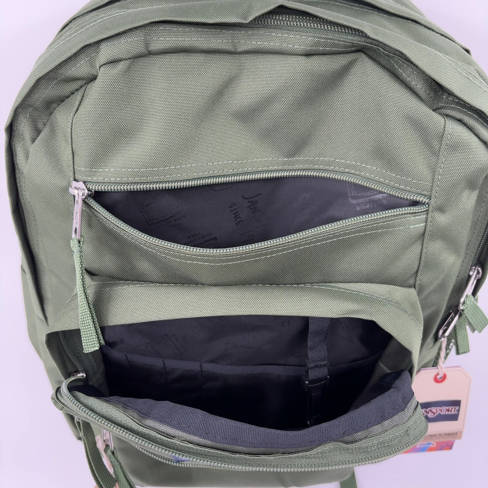 JanSport Laptop Backpack 15″ Laptop Sleeve 2 Compartments Cargo Green