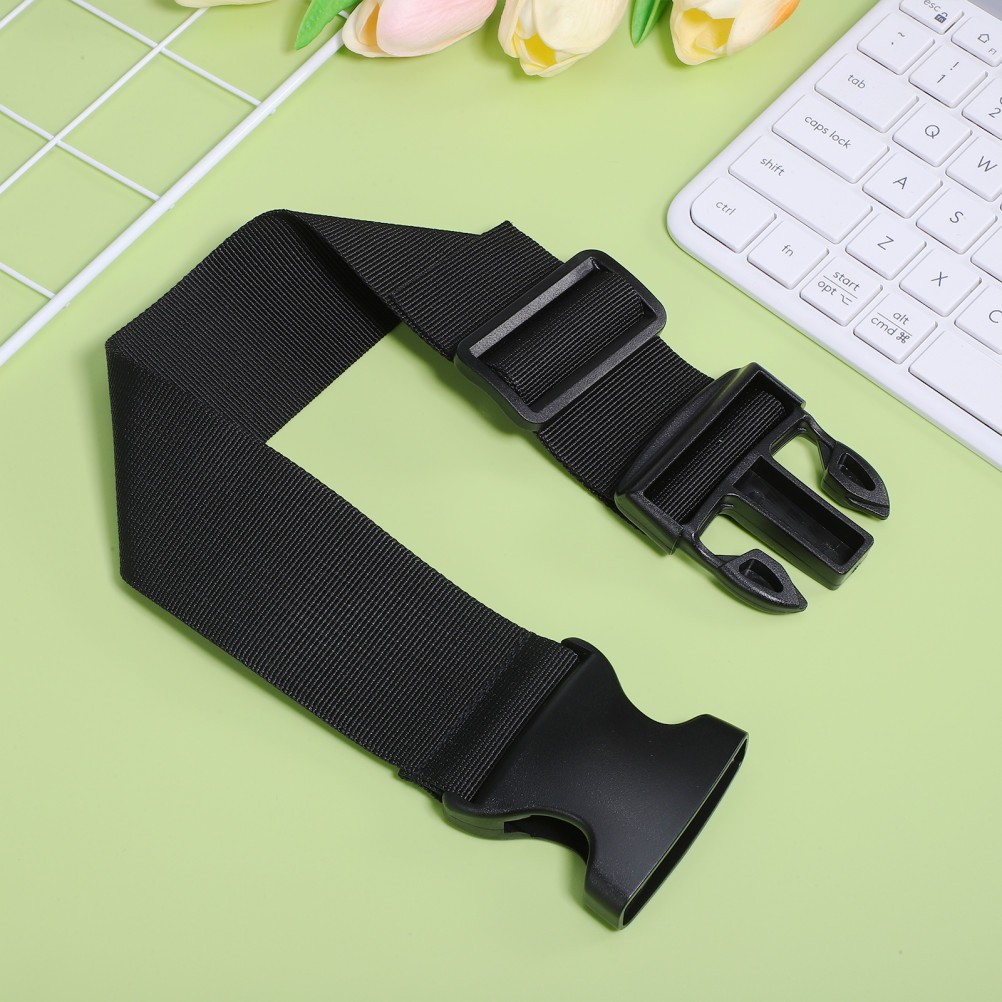 Durable Elastic Fanny Pack Belt Extender Strap 1 Pack Black Adjustable Buckle