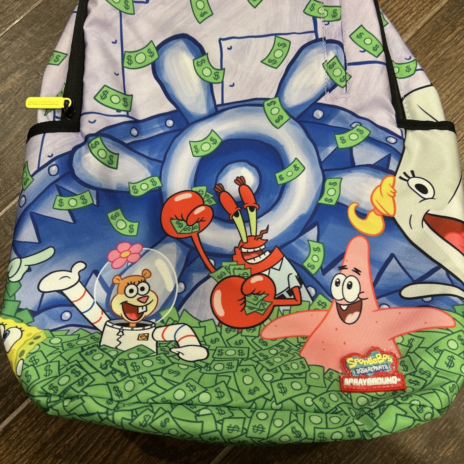 Sprayground SpongeBob Crew Money Bath Backpack New Bookbag Large School Bag