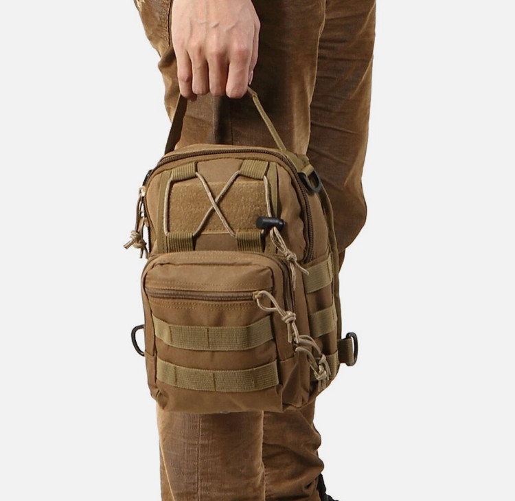Mens Backpack Tactical Sling Shoulder Bag Molle Travel Chest Pack Outdoor Hiking