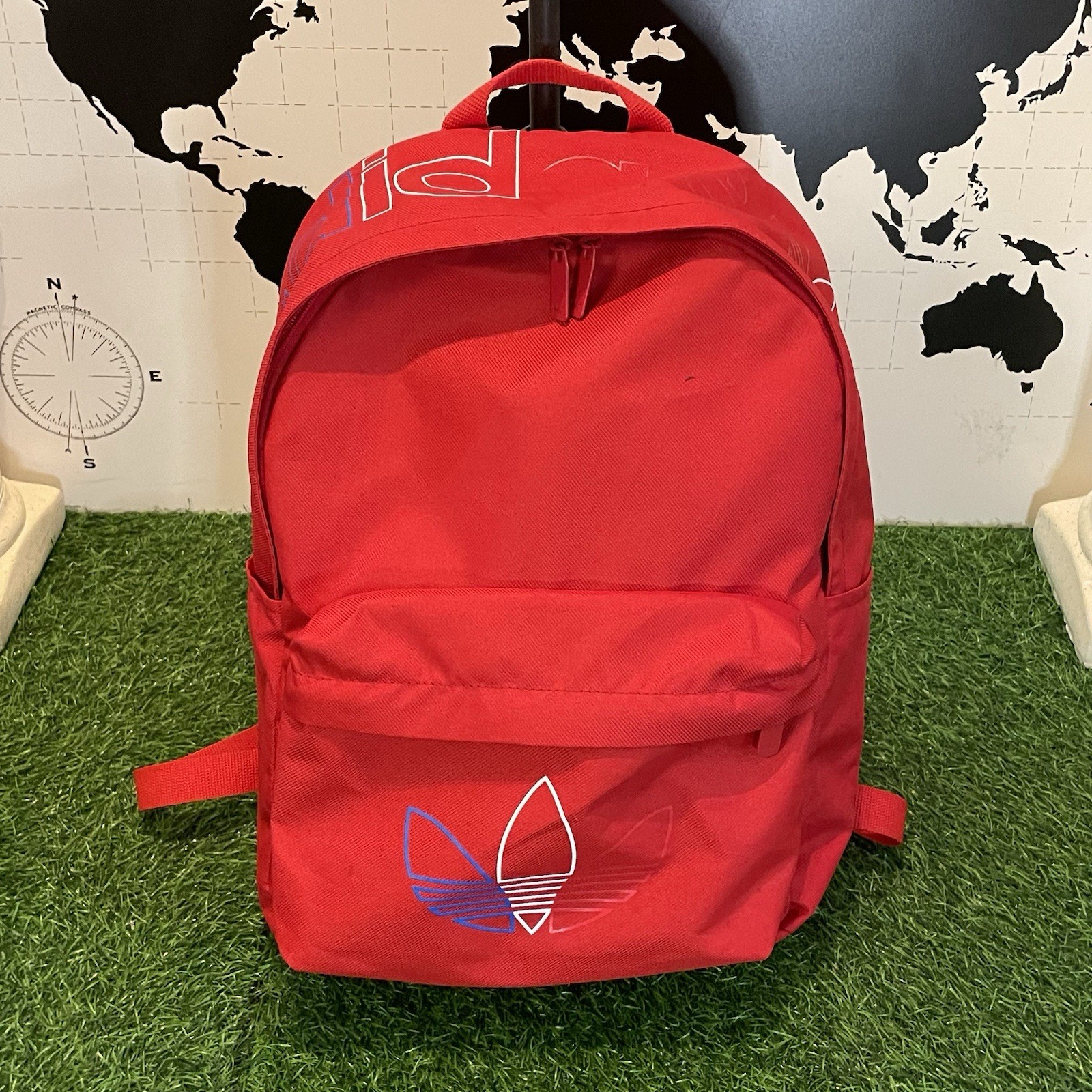 Adidas Adicolor Tricolor Classic Backpack Red Primeblue 90s Heritage