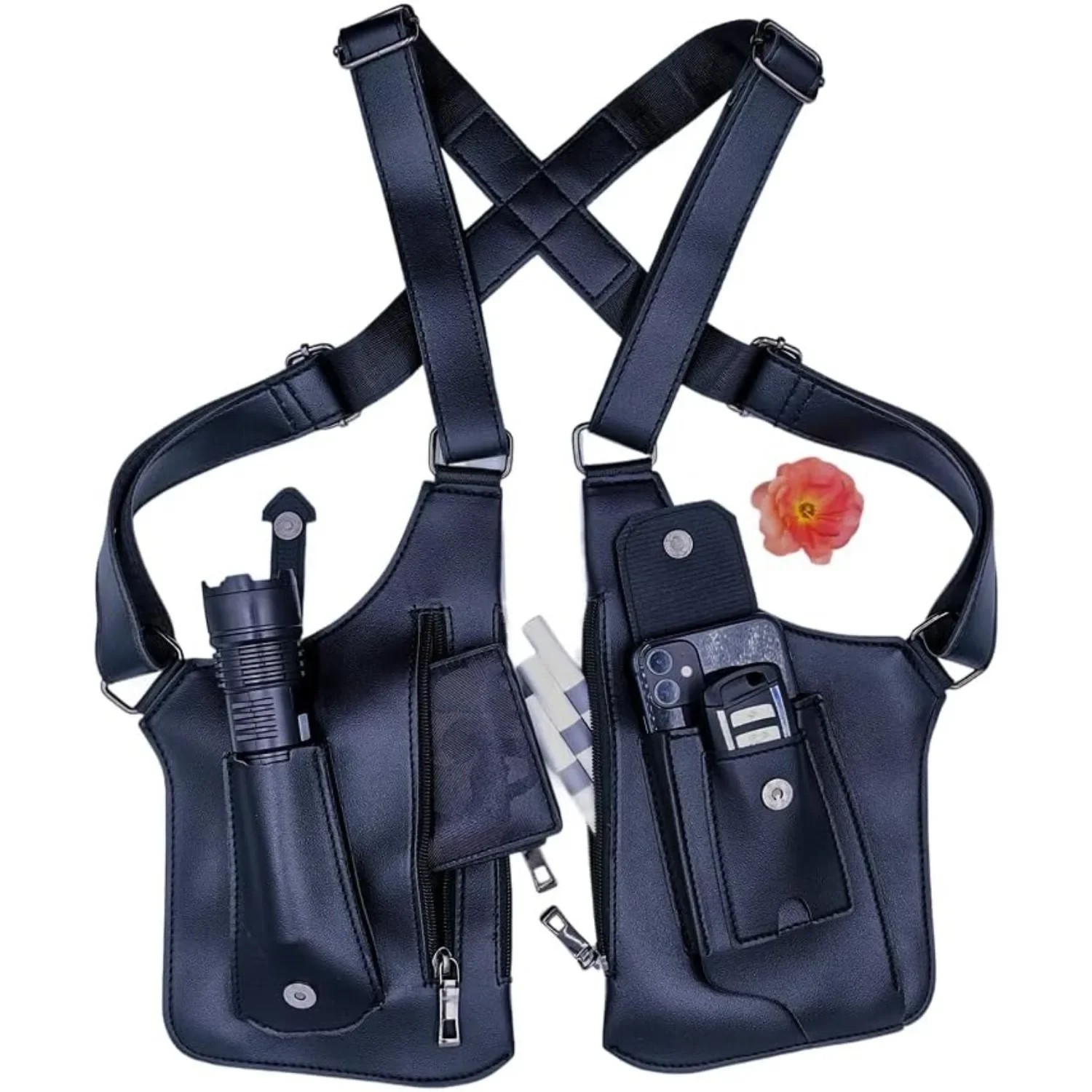 Adjustable Anti-Theft Underarm Shoulder Bag PU Leather Wallet Holster Bag