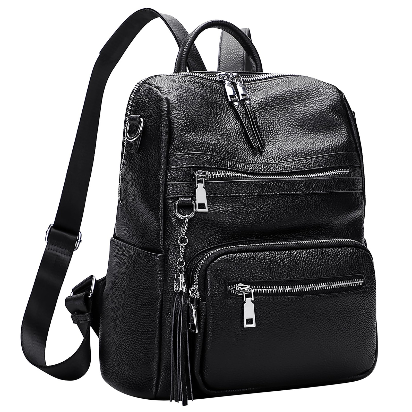 Genuine Leather Backpack Purse for Large Shoulder Bag With Laptop Compartment…