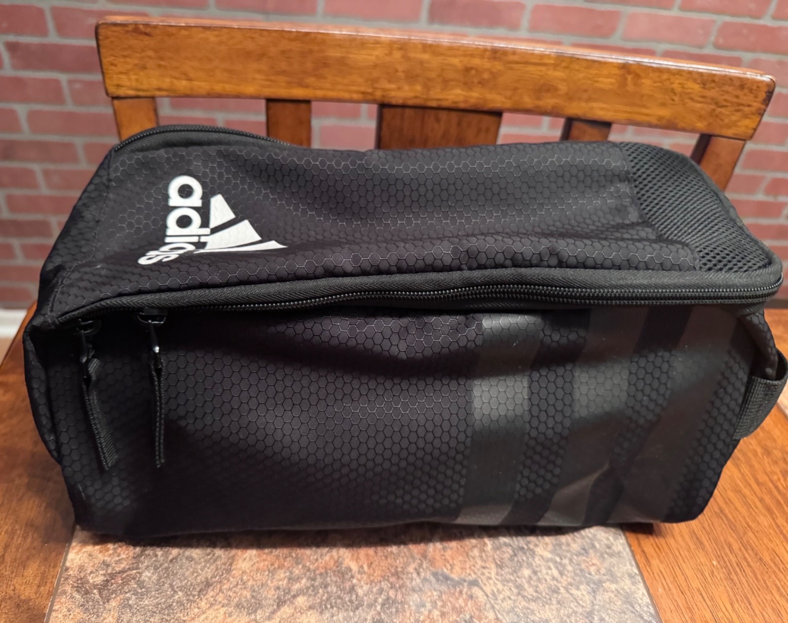 Adidas Toiletry Bag Travel Dopp Black 3 Stripes Neon Green Inside