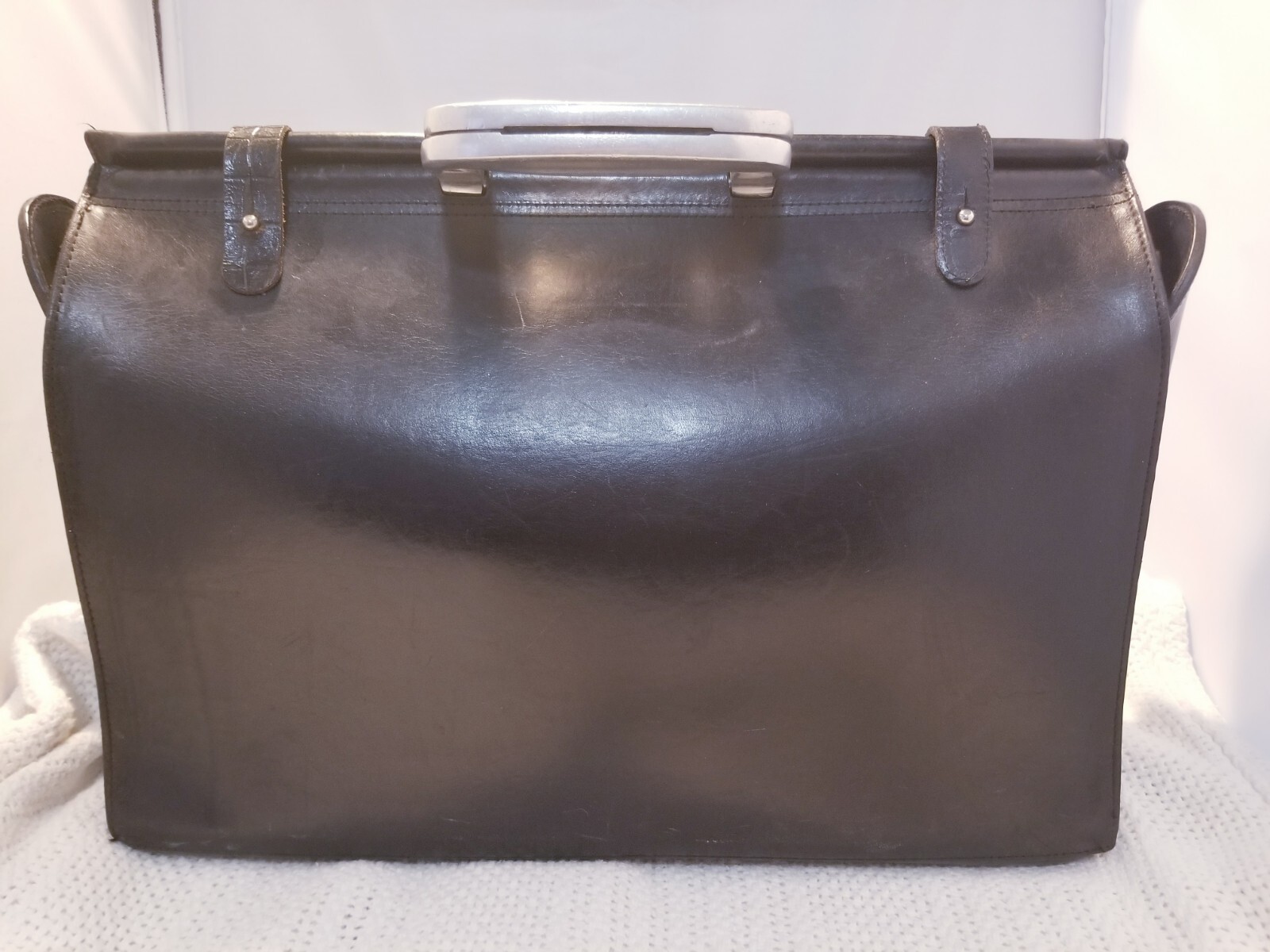 Bill Amberg studio rocket briefcase bag portfolio vintage black 17x12x5